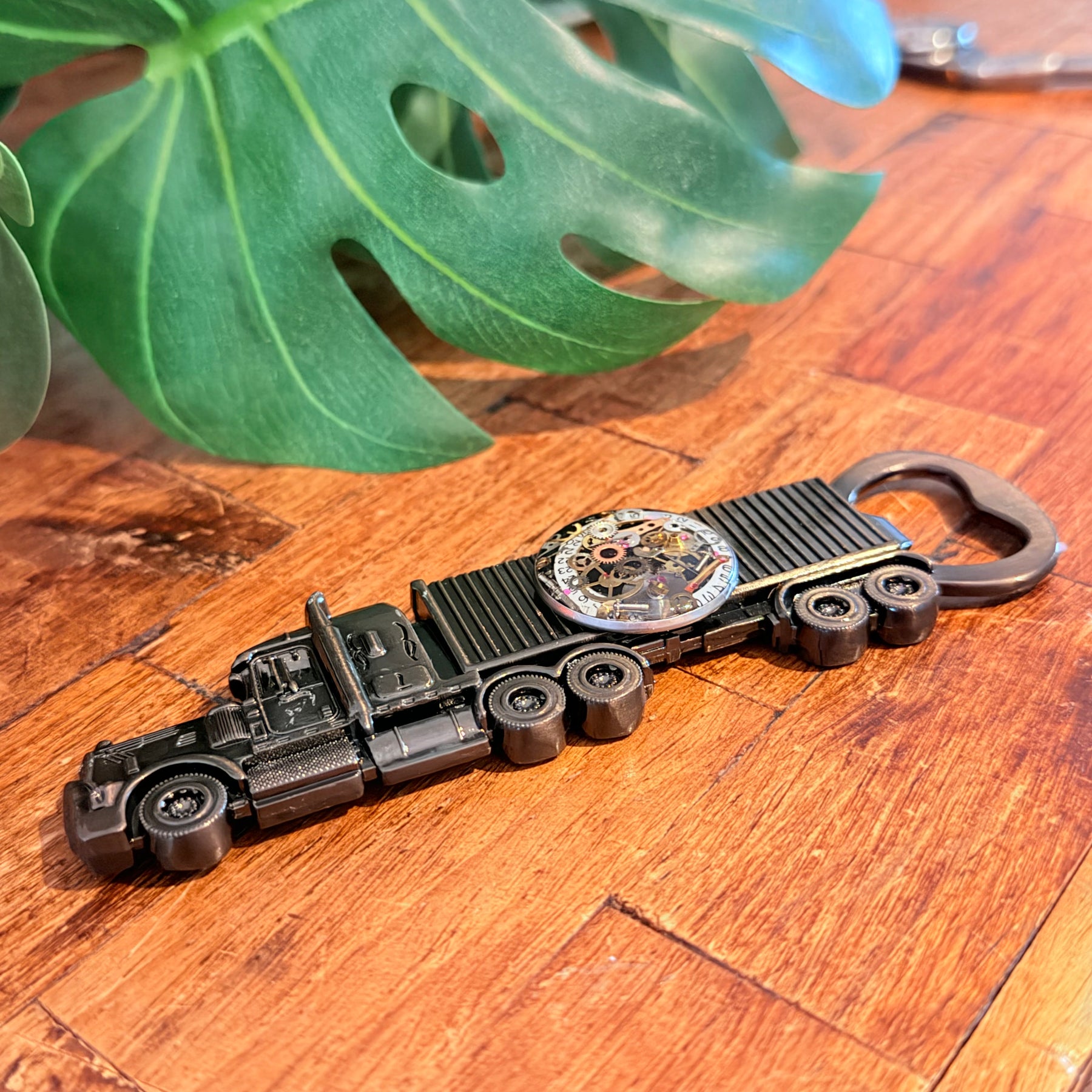 Steampunk watch parts  bottle opener (Truck)