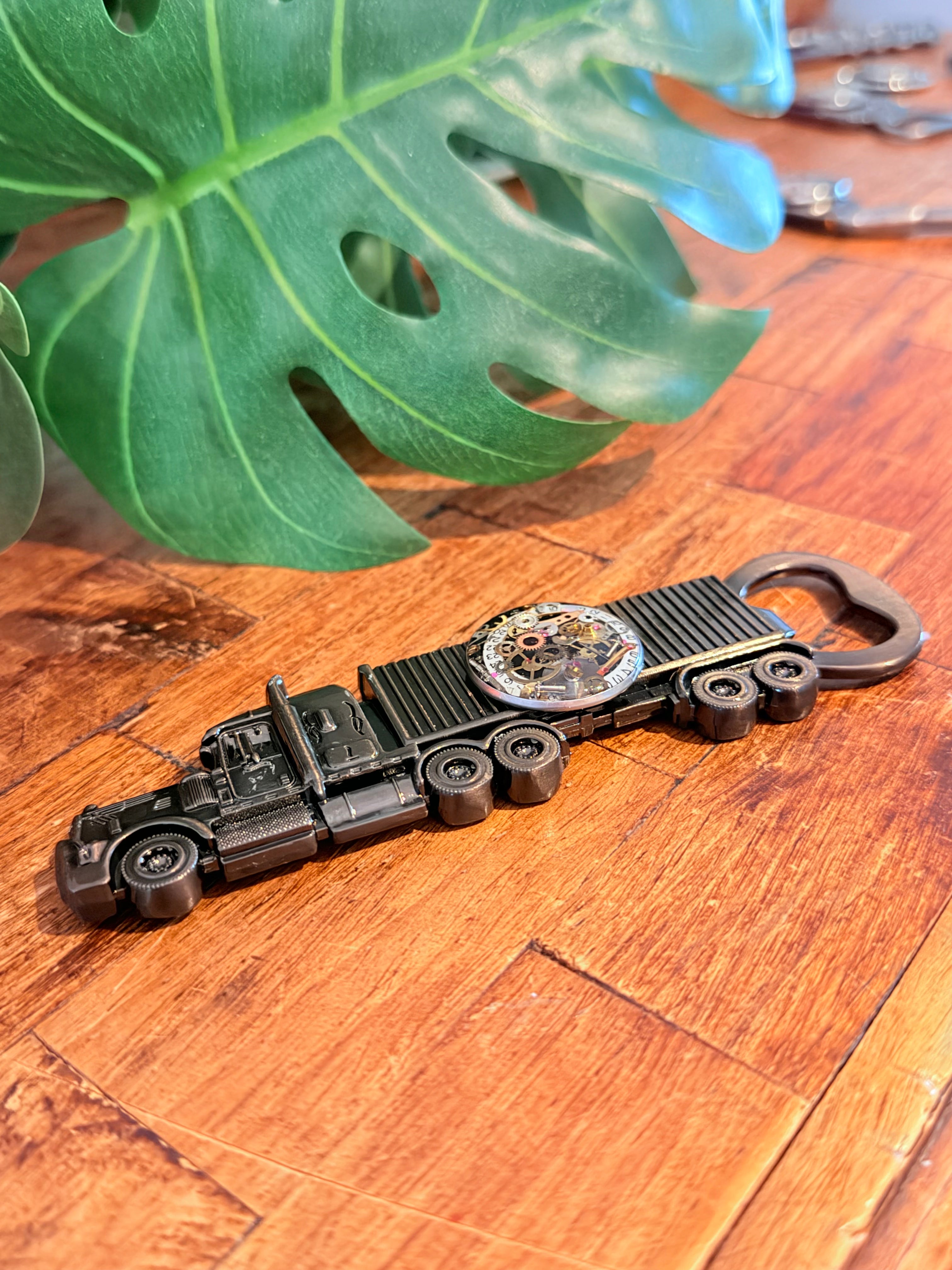 Steampunk watch parts  bottle opener (Truck)