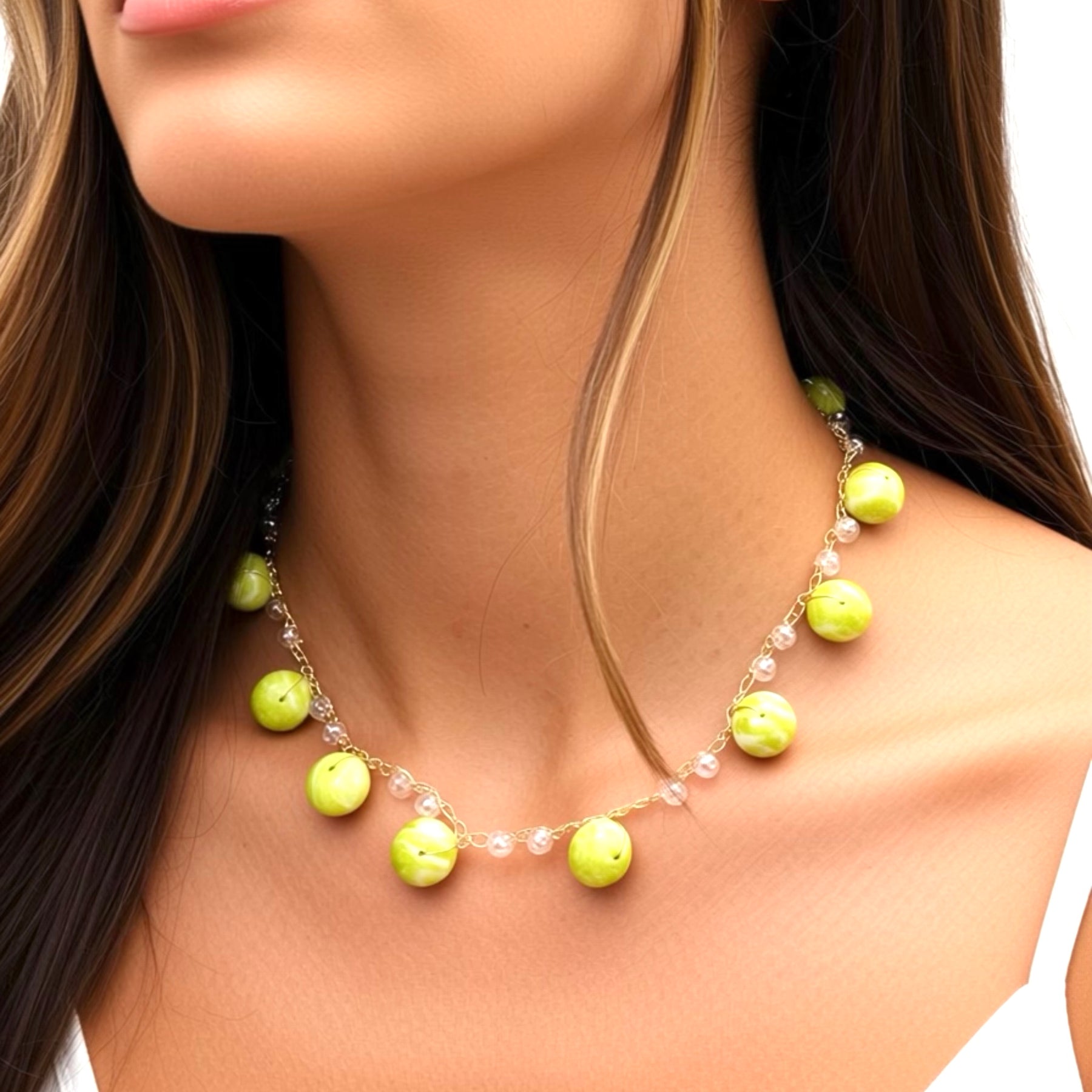 Lemon Jade Necklace “Lemon Twist”