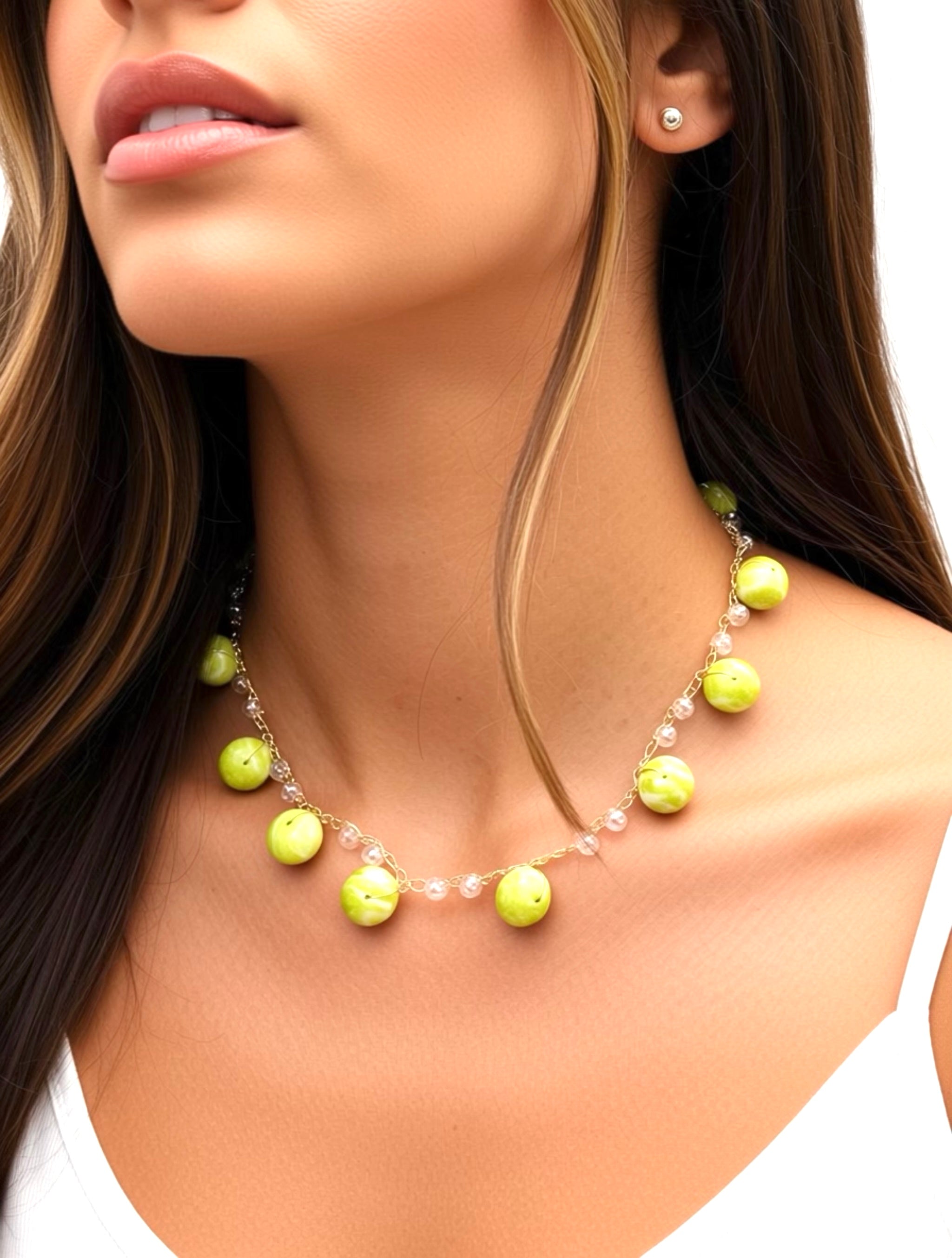 Lemon Jade Necklace “Lemon Twist”