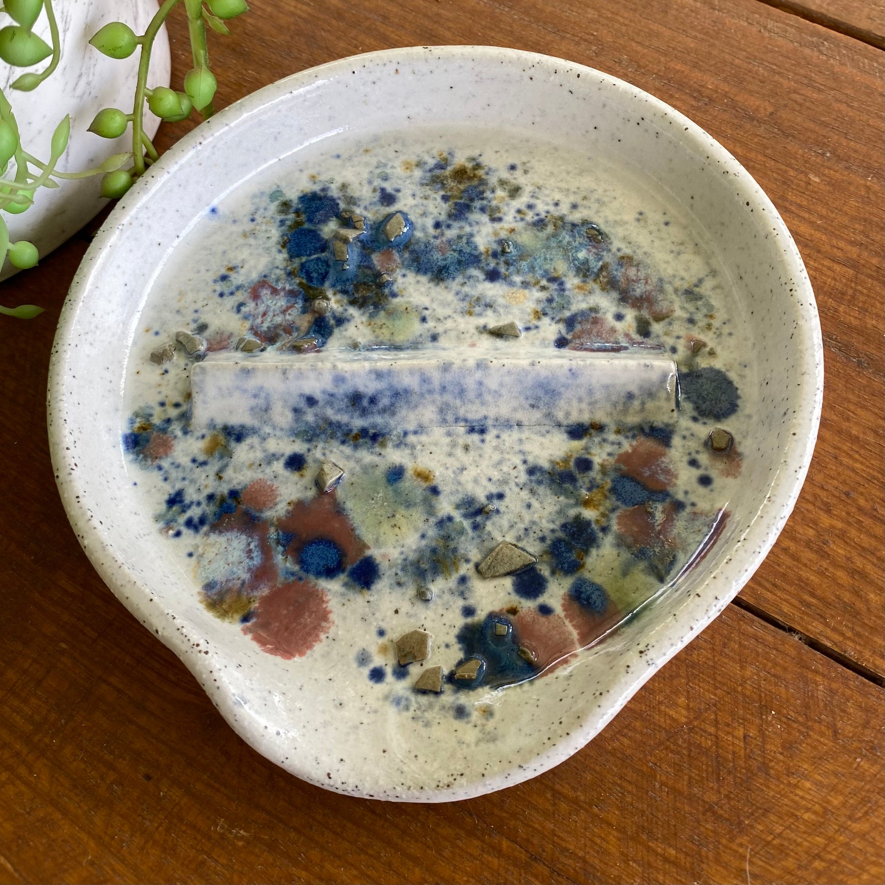 Handmade Ceramic Egg Cracking Plate|Spoon Rest|Handmade Pottery