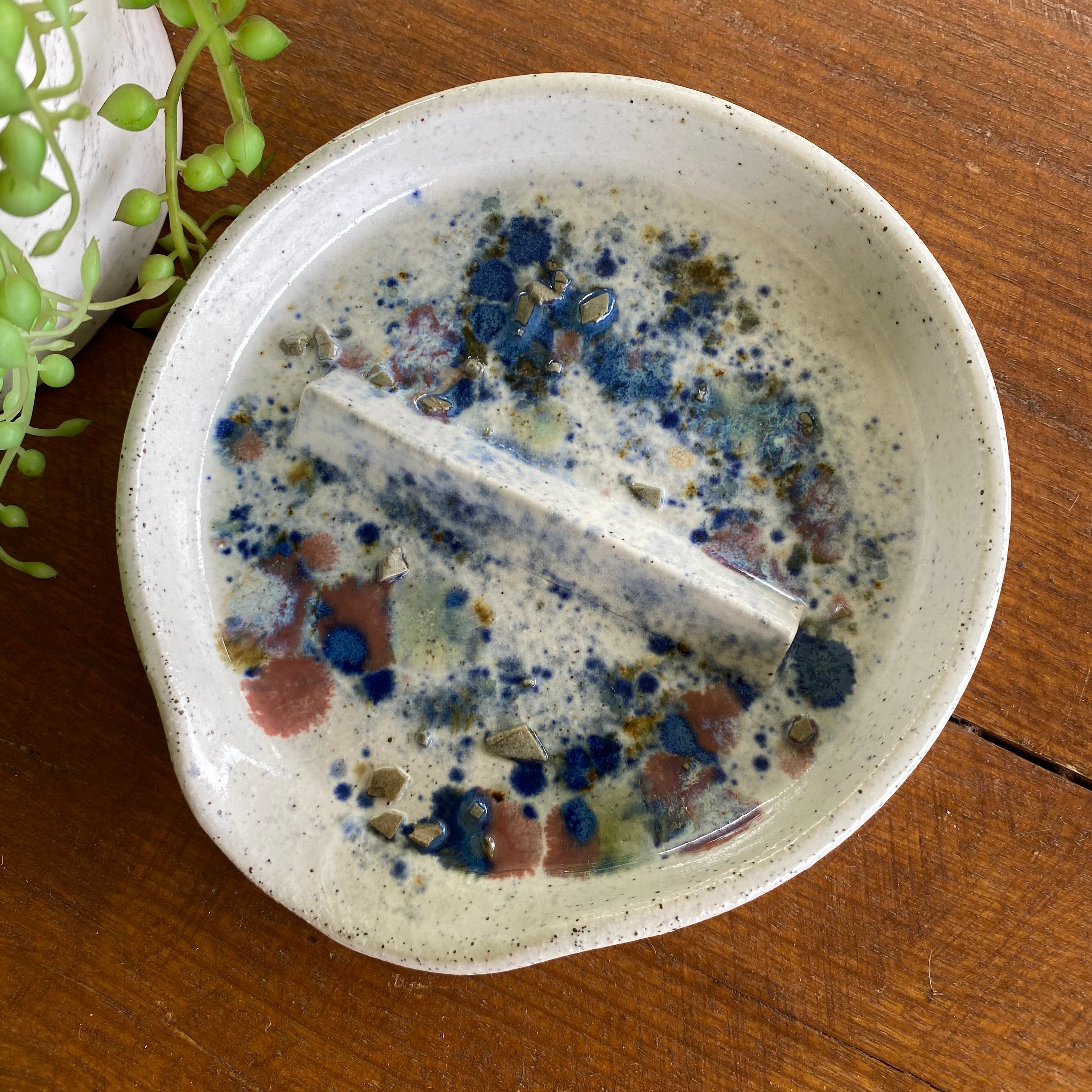 Handmade Ceramic Egg Cracking Plate|Spoon Rest|Handmade Pottery