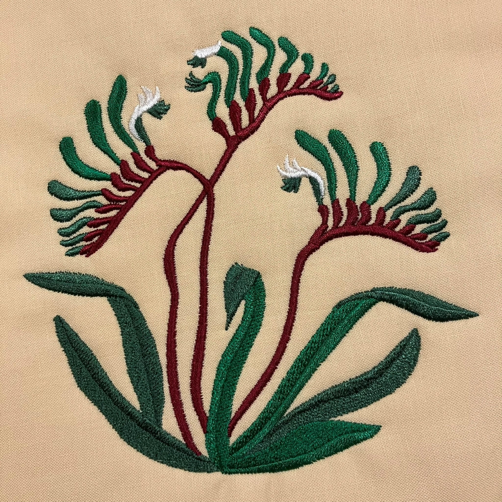 handmade Australian native quilted - kangaroo paw