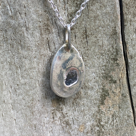 Green Sapphire Rockpool Pendant — Sterling Silver with Australian Sapphire