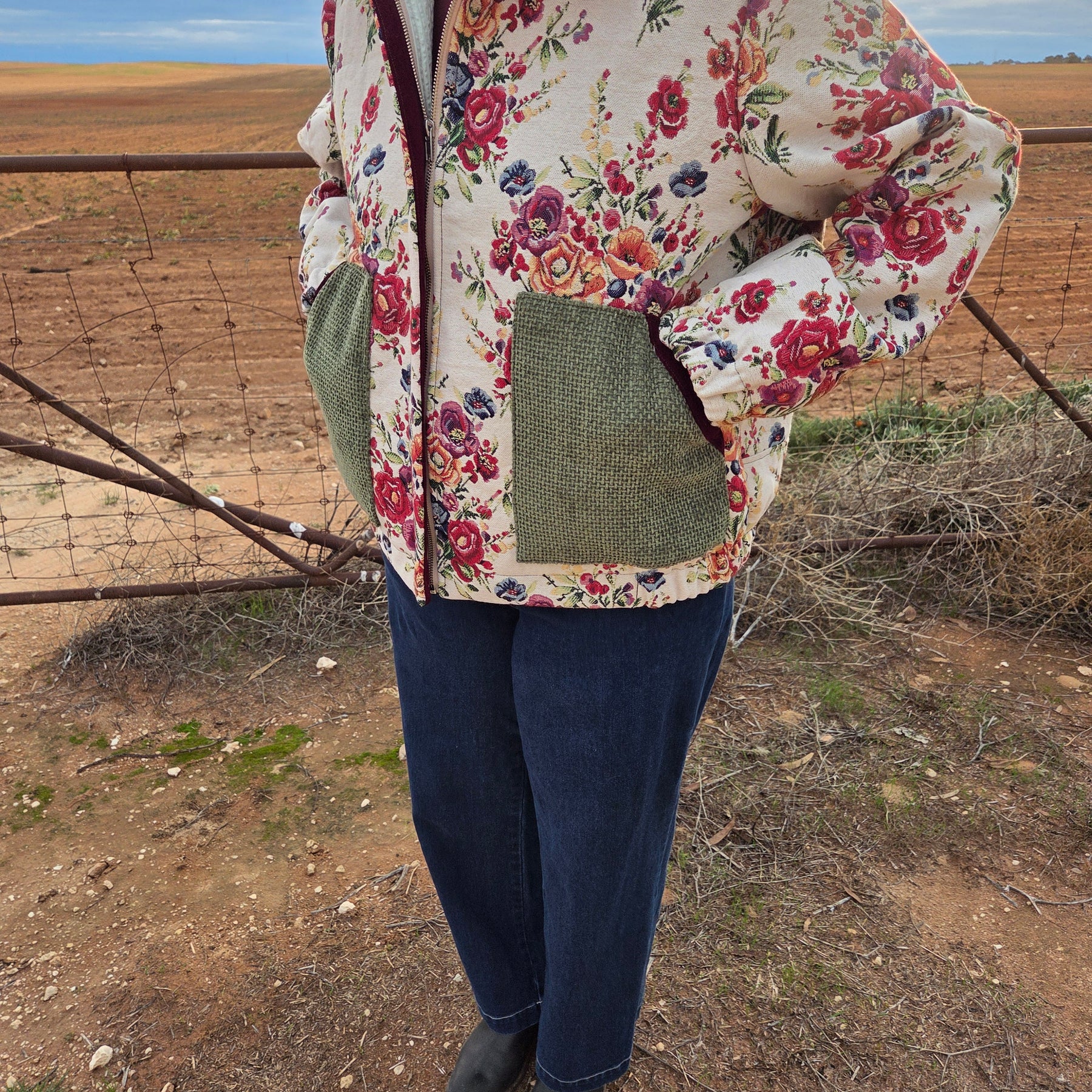 Mid Winter Floral - Retro Bomber jacket - L/XL