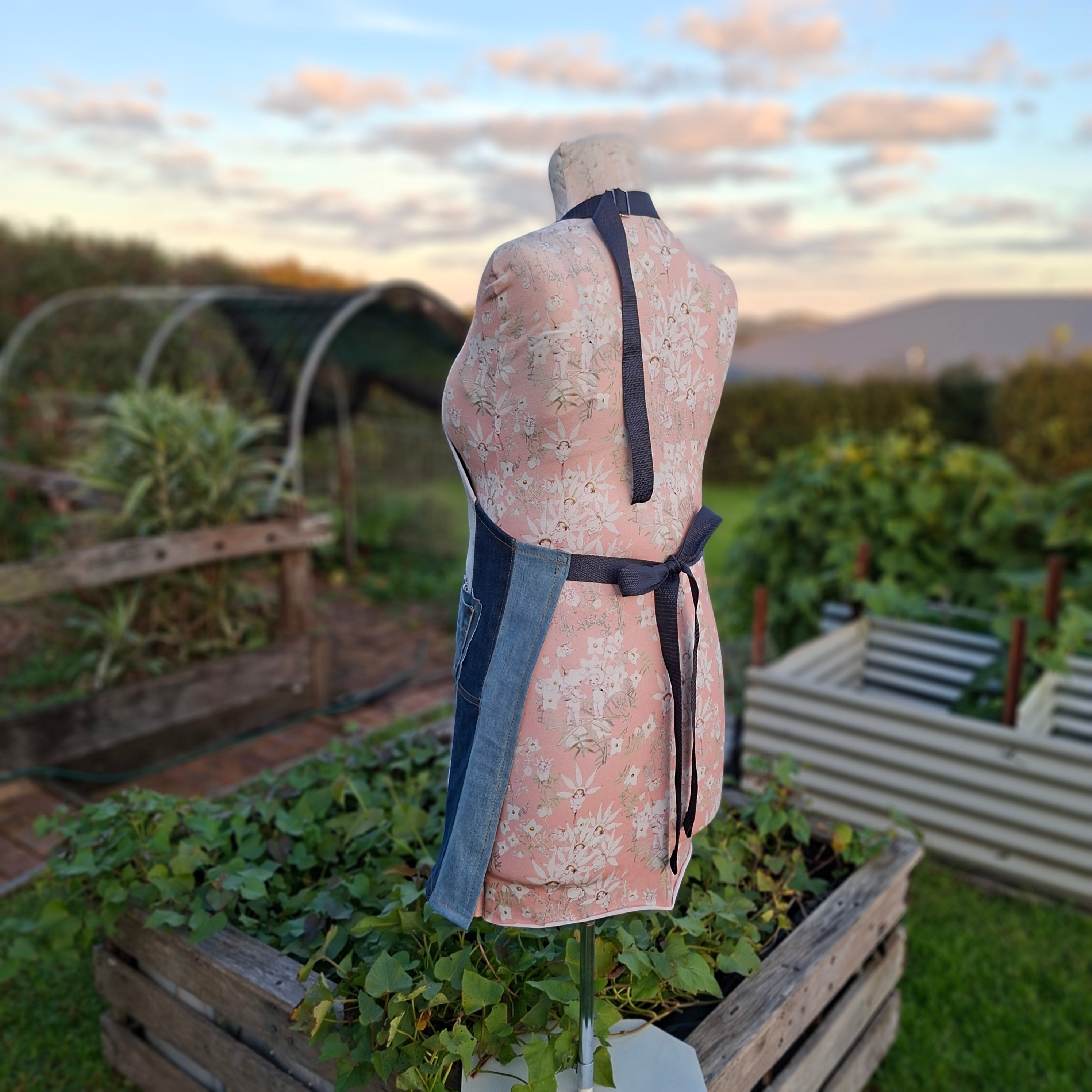 Artisan Upcycled Jeans Apron - Garden, Kitchen or Workshop