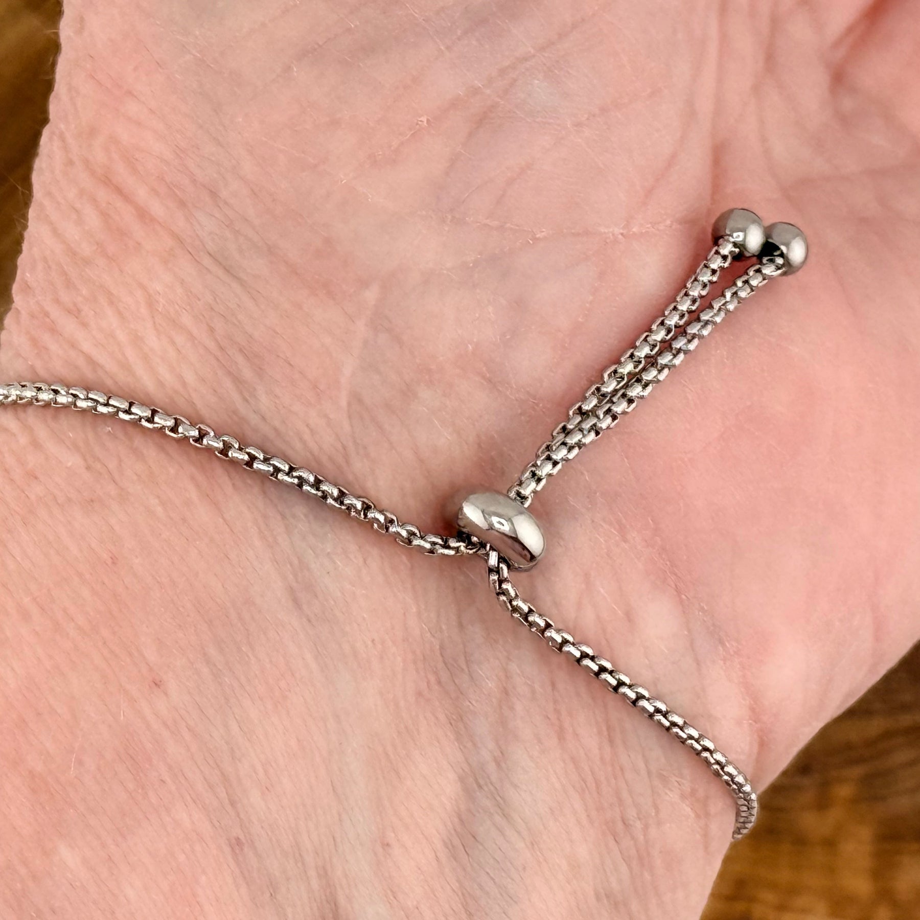 Purple Rose & Leaves Stainless Steel Adjustable Slider Bracelet
