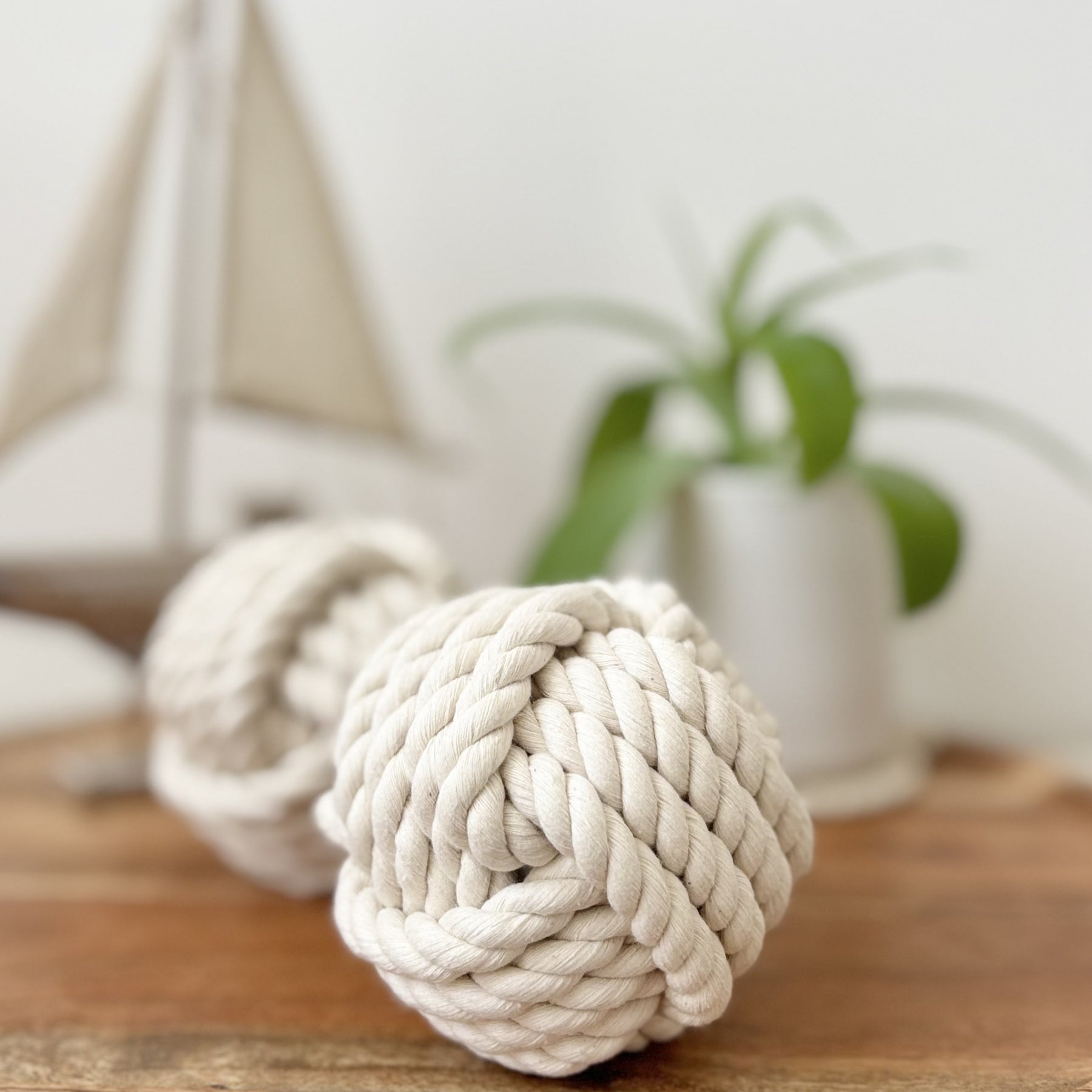 Monkey Fist Nautical Knots - Table Number Holder - Set of 3