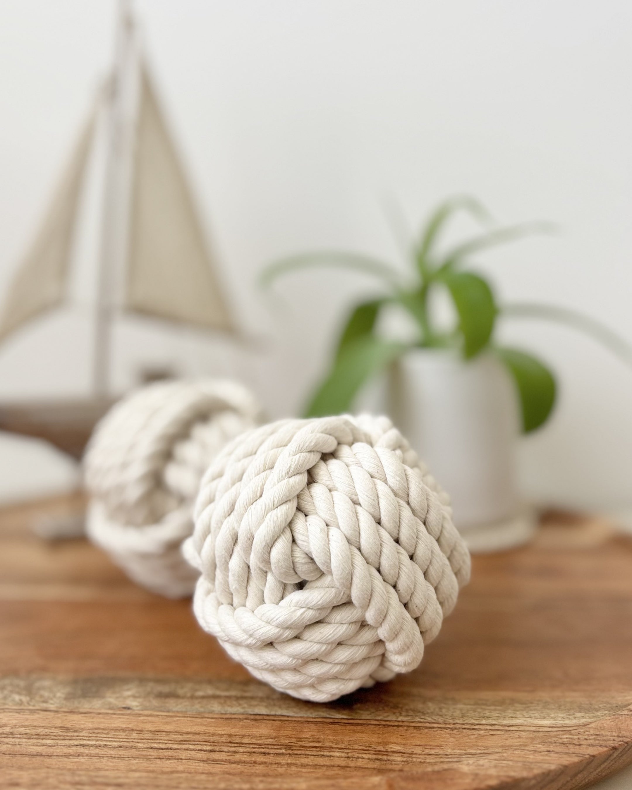 Monkey Fist Nautical Knots - Table Number Holder - Set of 3