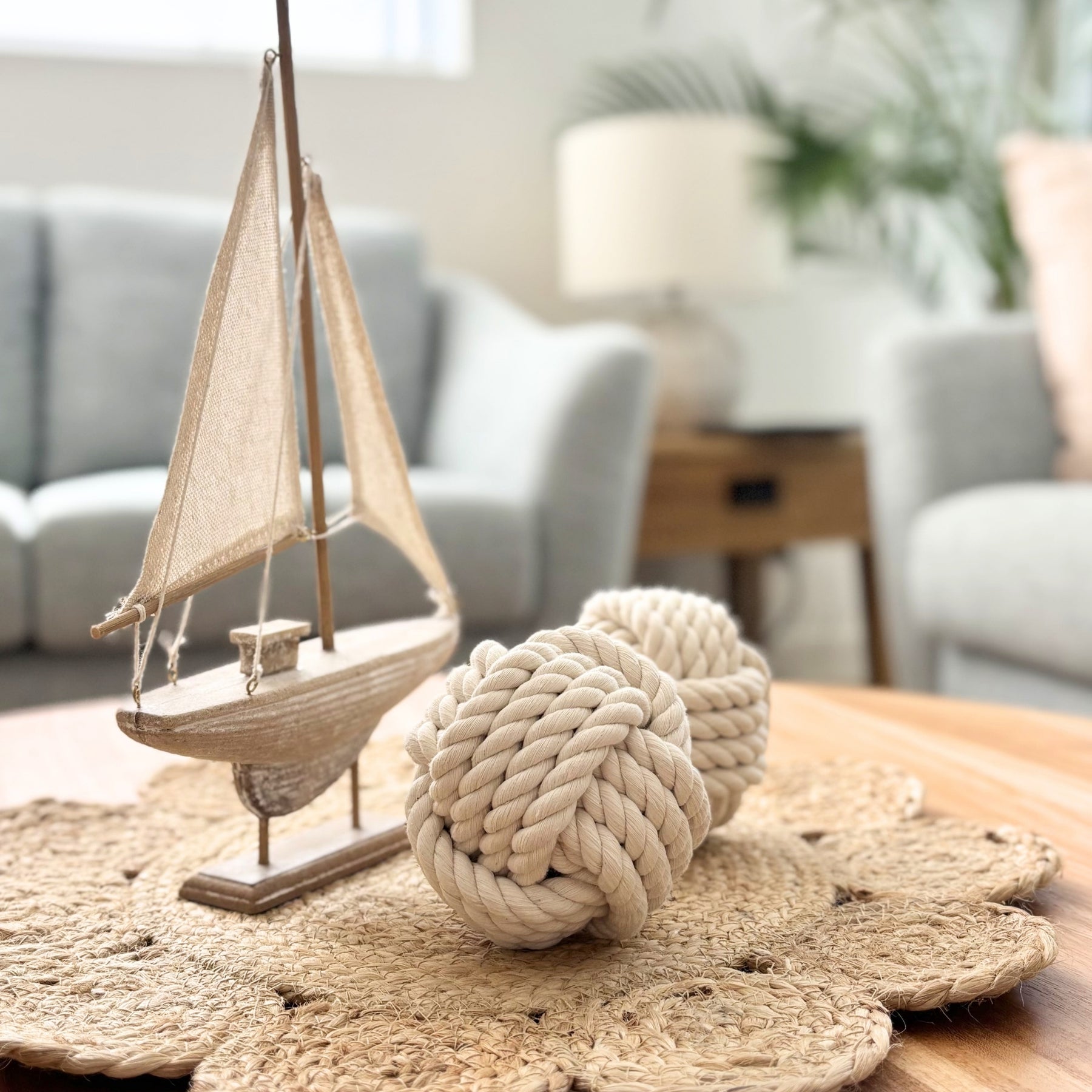 Monkey Fist Nautical Knots - Table Number Holder - Set of 3