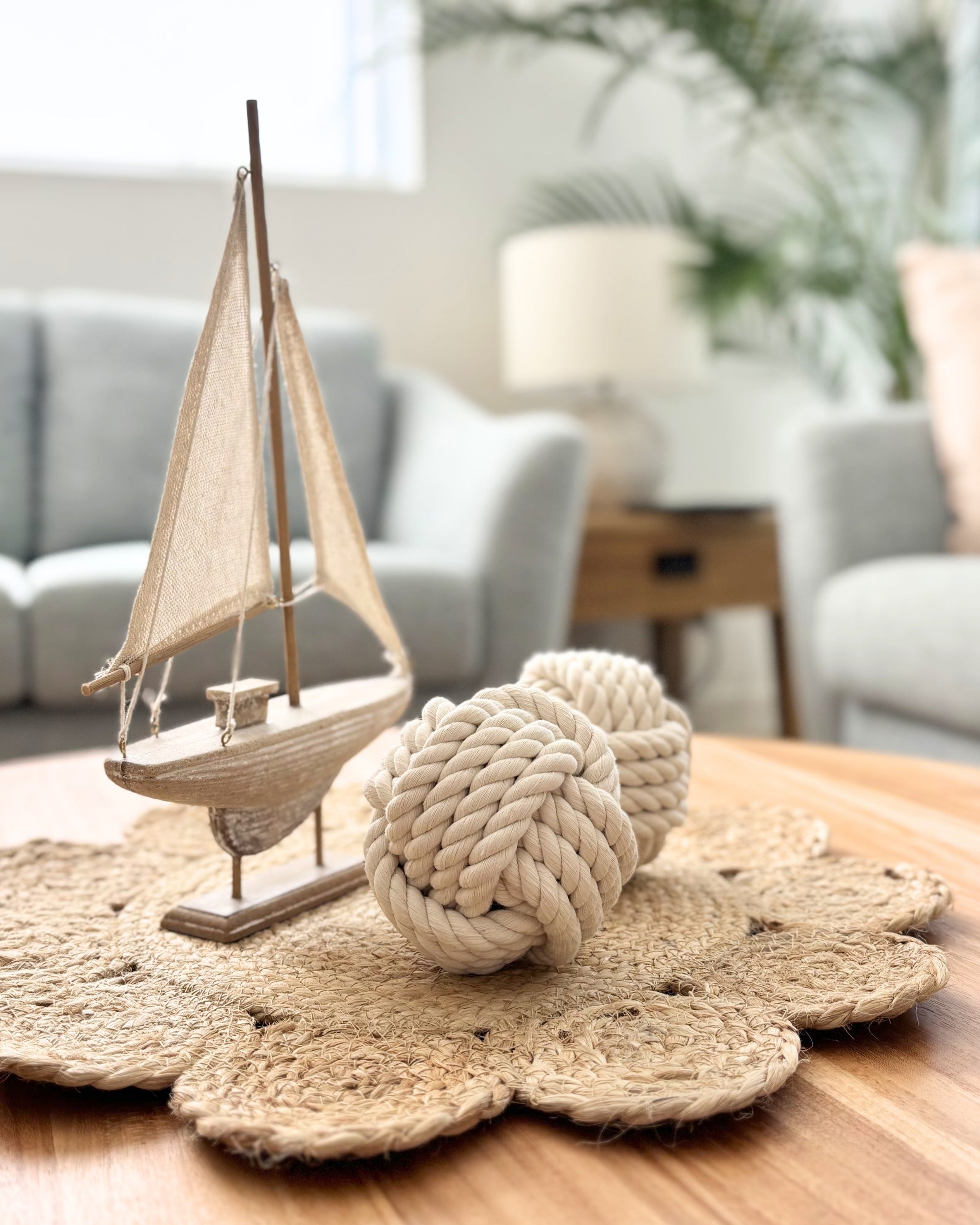 Monkey Fist Nautical Knots - Table Number Holder - Set of 3