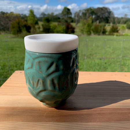 Handmade Ceramic Travel Mug - Turquoise Tide
