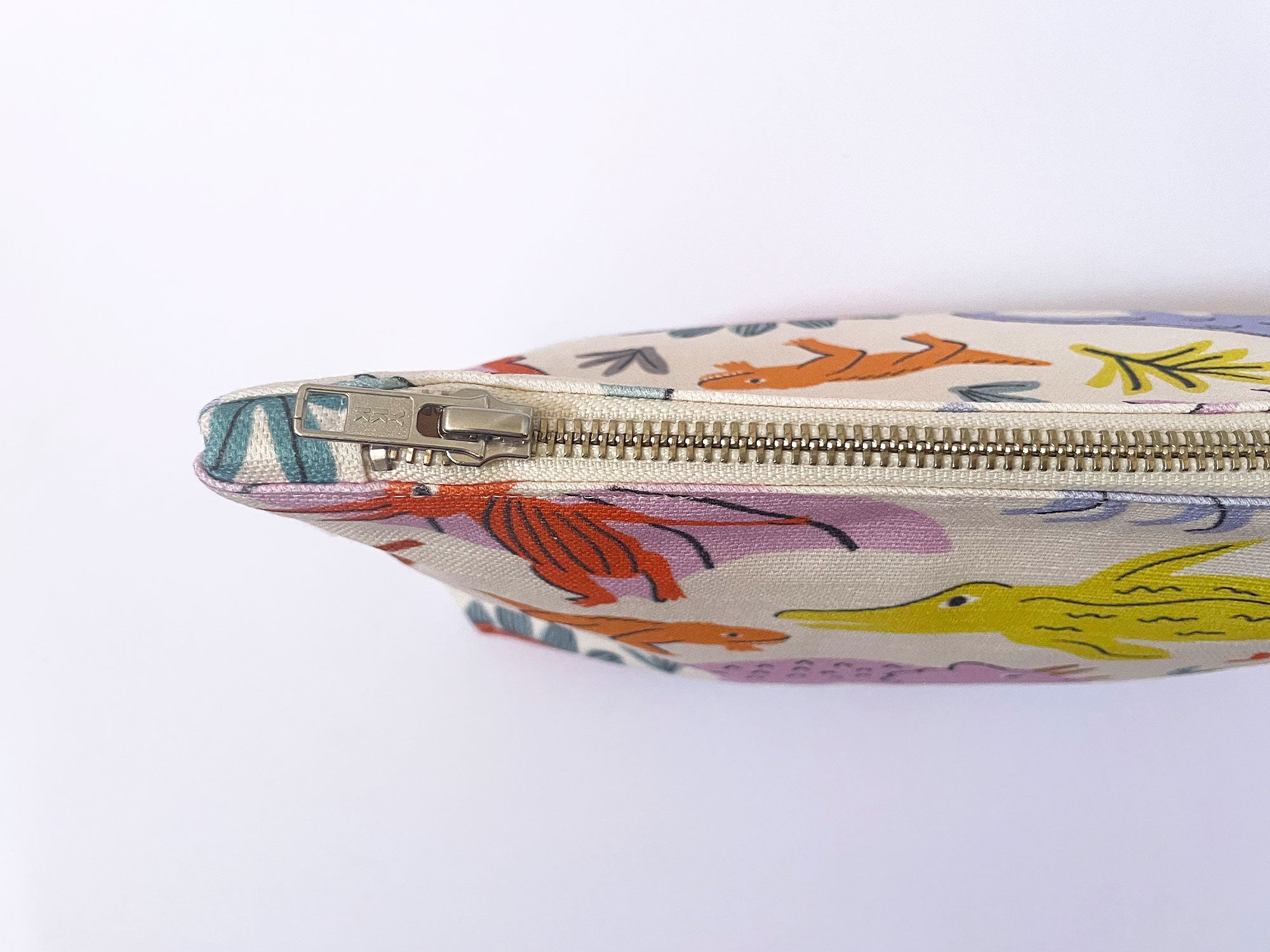 Handmade Make-up, Travel, Clutch Fabric Zip Purse - Dinos