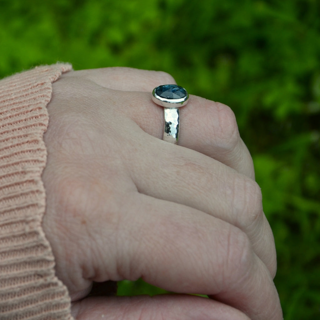 Teal Moss Kyanite Choose-Your-Stone Silver Ring or Pendant (Made To Order)