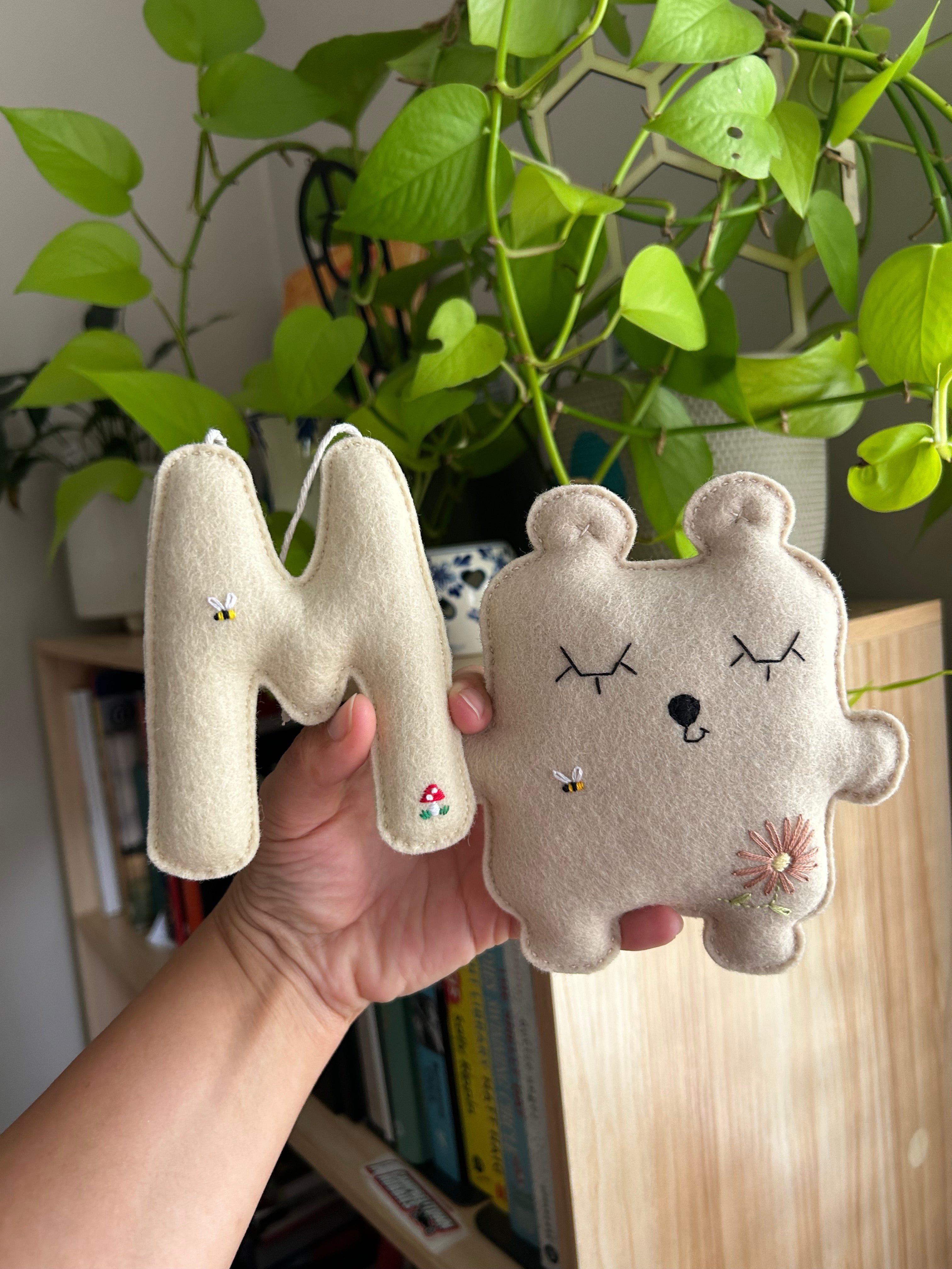 Embroidered Felt Alphabet Letters, initial, Heirloom Keepsake