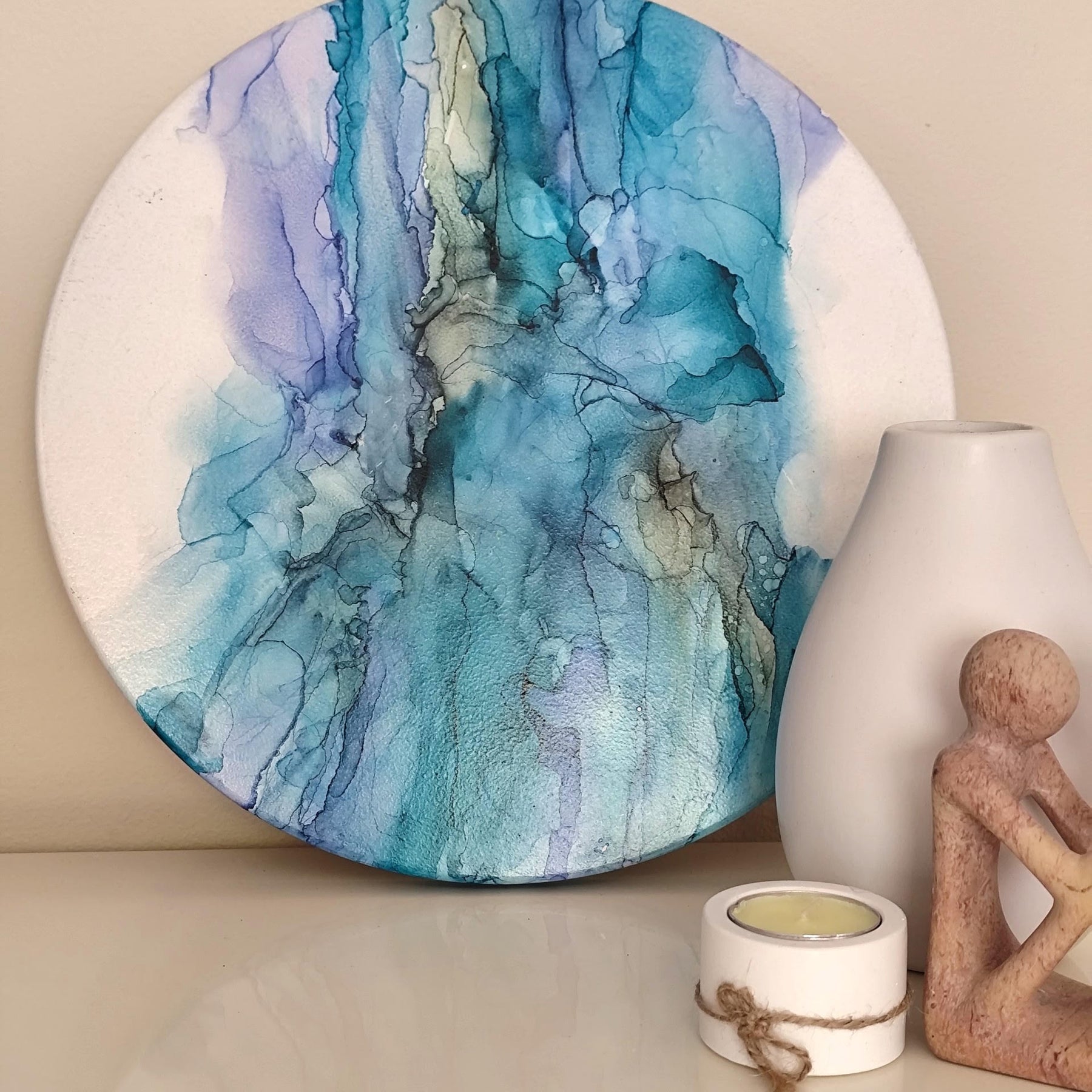 Blue & White Abstract Painting – Wall Art