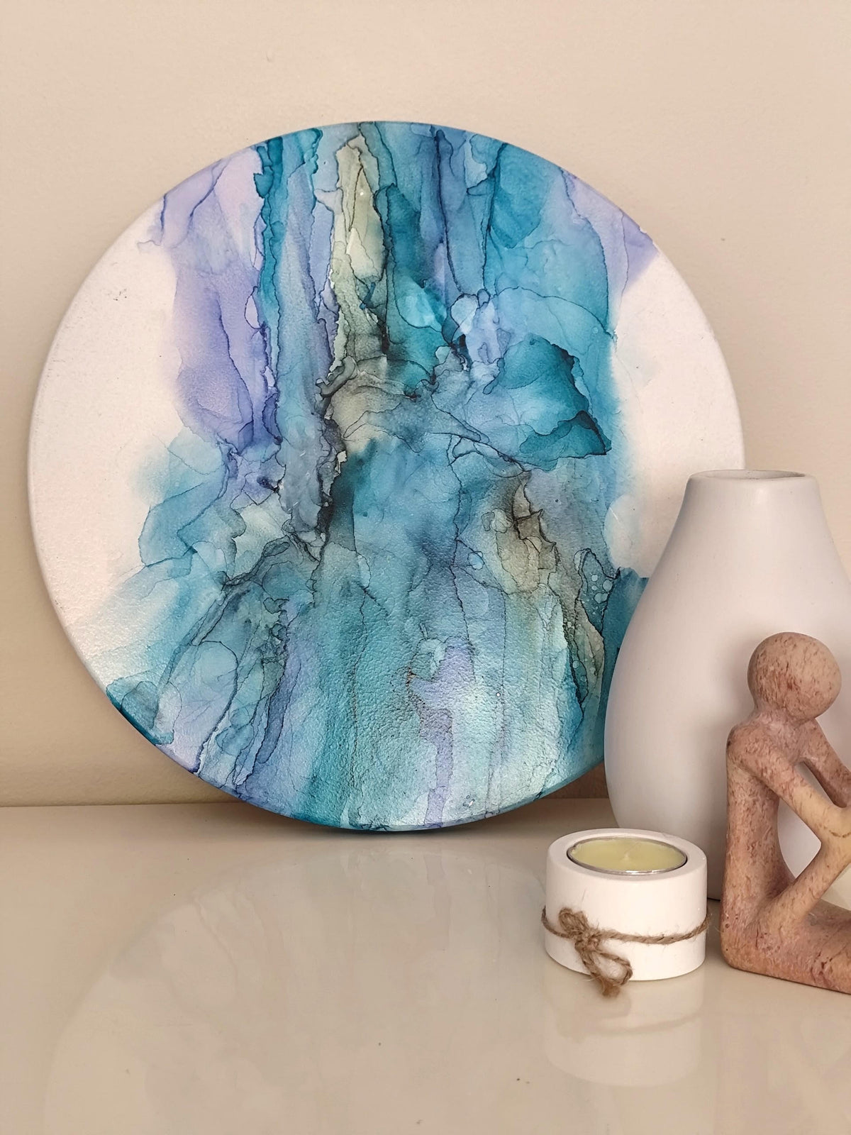 Blue & White Abstract Painting – Wall Art