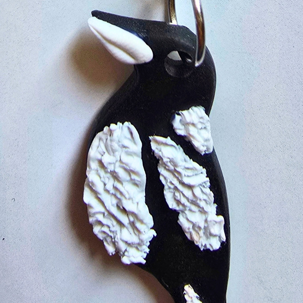 Australian Black and White Magpie Earrings