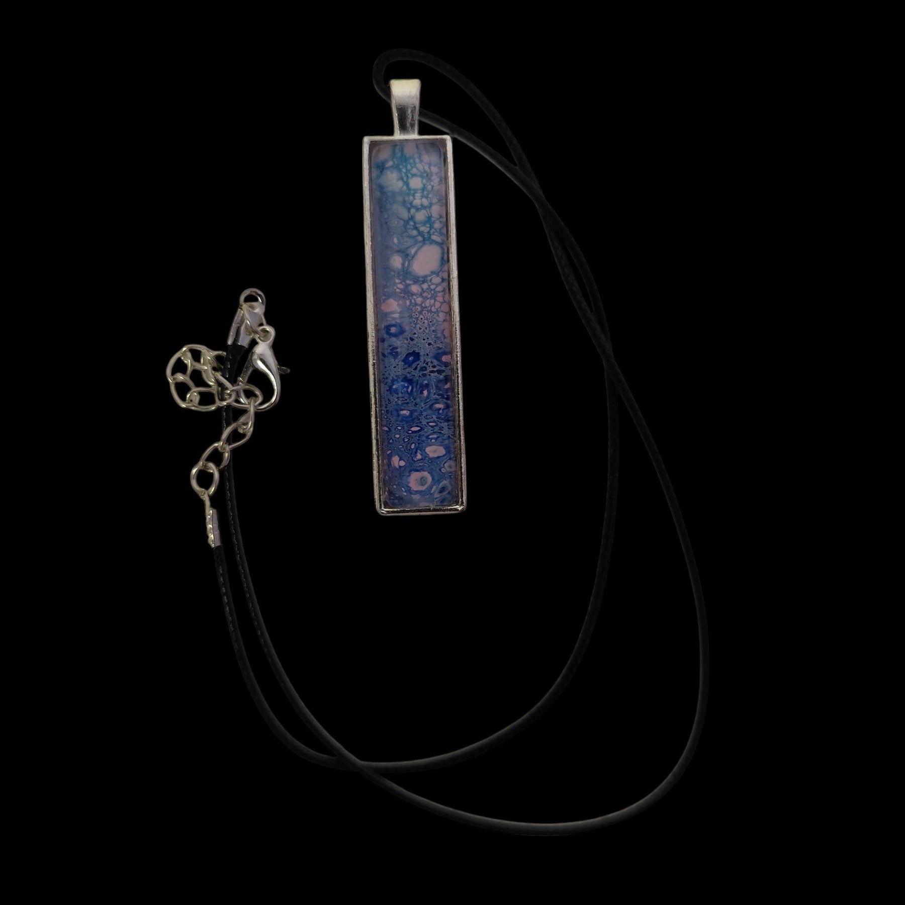 Blue Hand Painted Pendant Necklace
