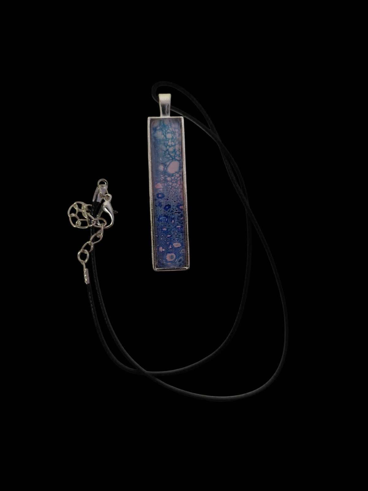 Blue Hand Painted Pendant Necklace