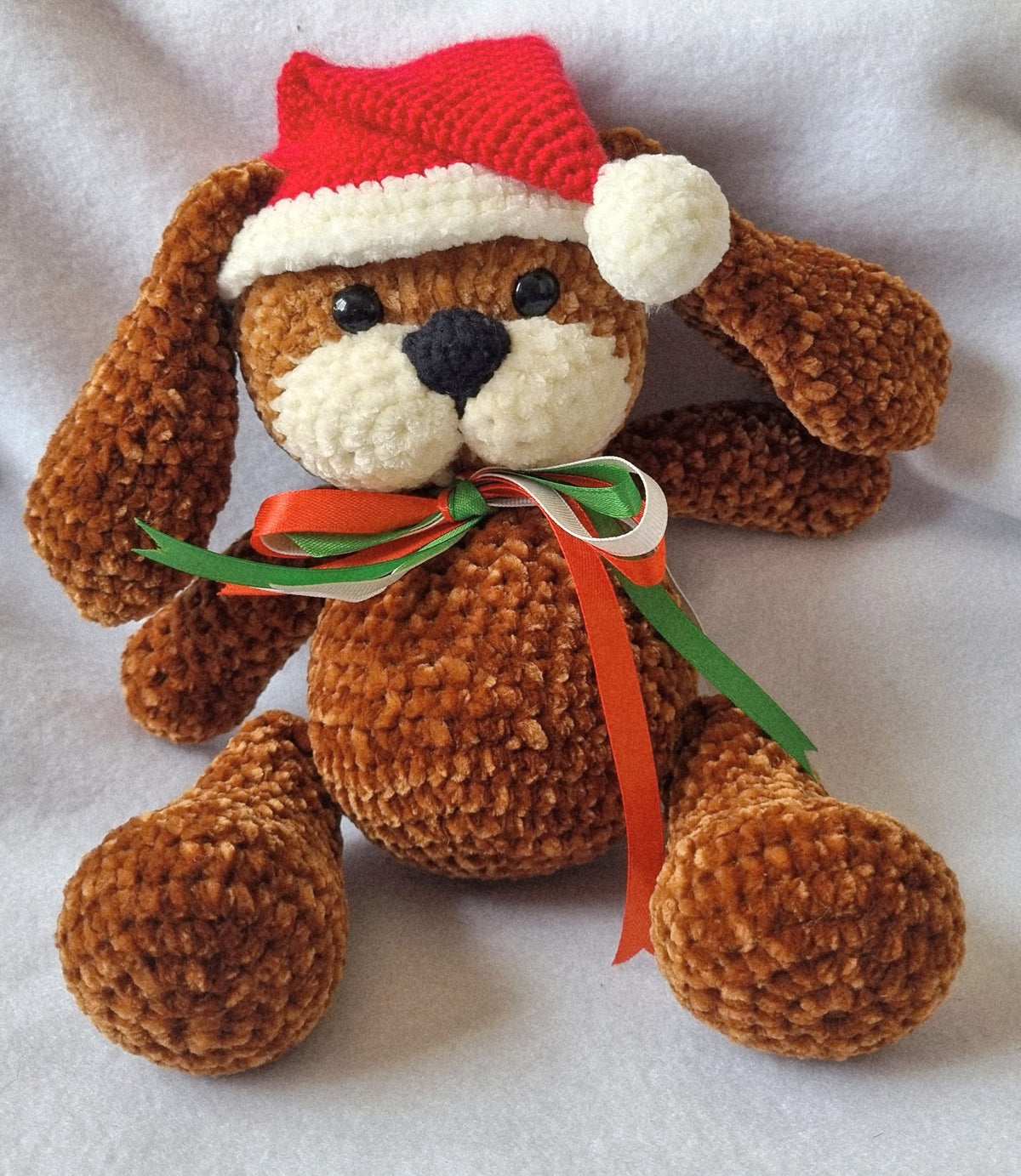 HANDMADE - Plushy Puppy ready for Christmas - Soft and Cuddly - BB09