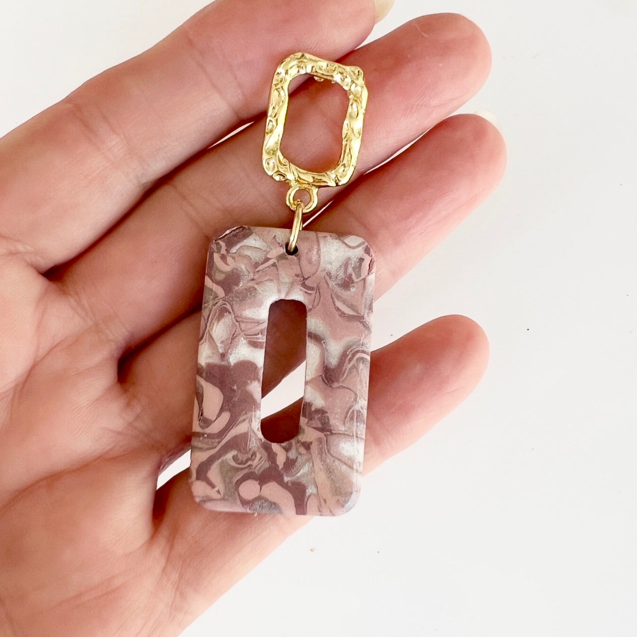 Earrings~Polymer Clay/Resin~Mokume Gane Dangles