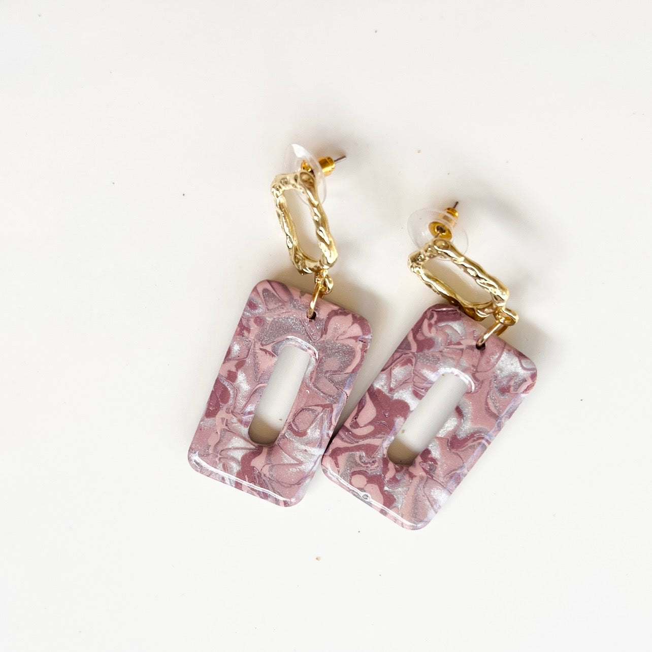 Earrings~Polymer Clay/Resin~Mokume Gane Dangles