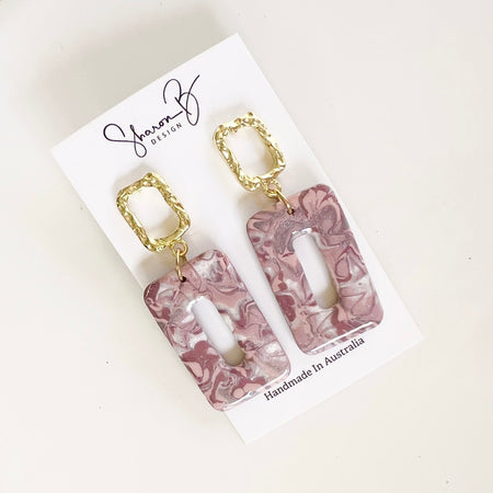 Earrings~Polymer Clay/Resin~Mokume Gane Dangles