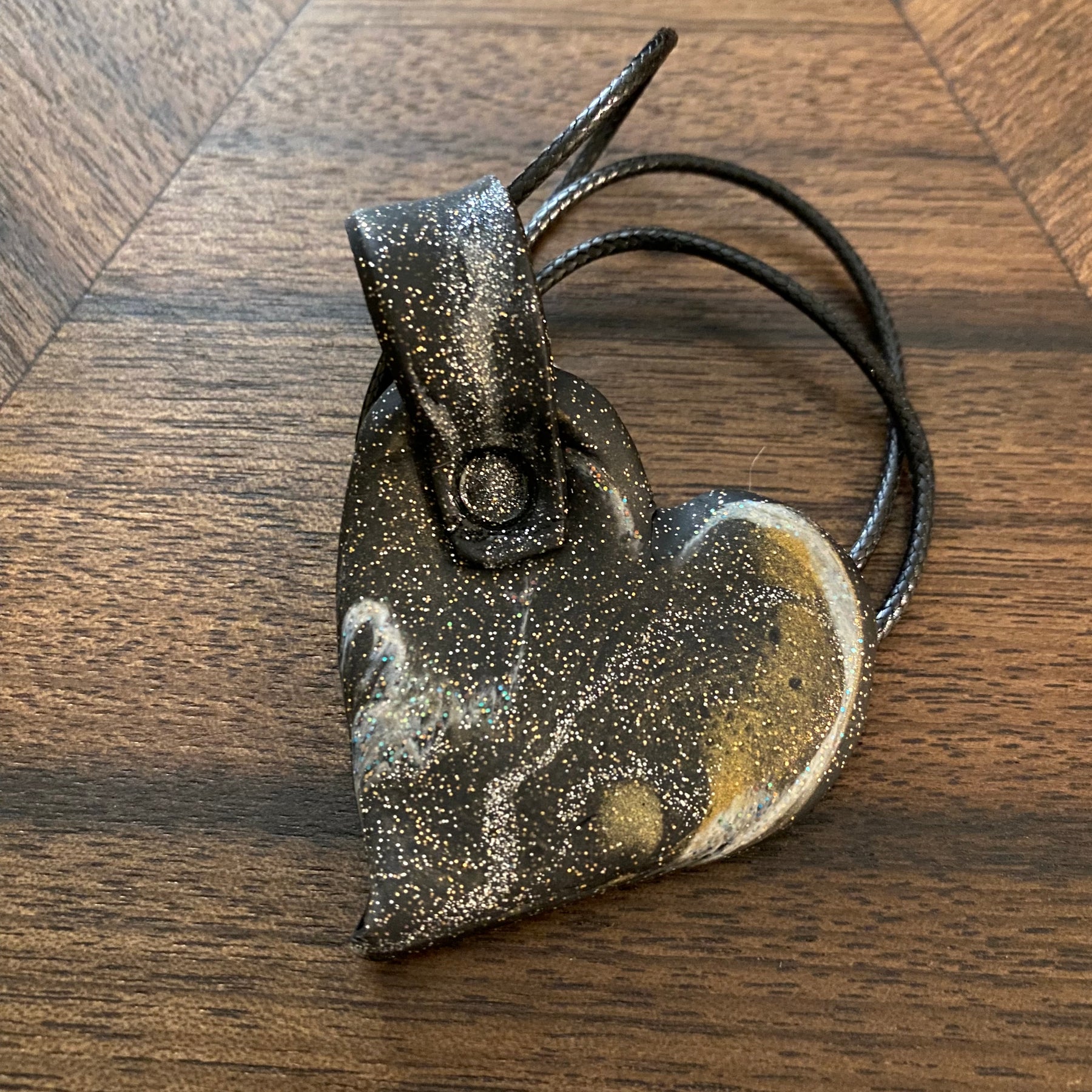 Galaxy Heart Polymer Clay Pendant- Handmade One of A Kind Pendant