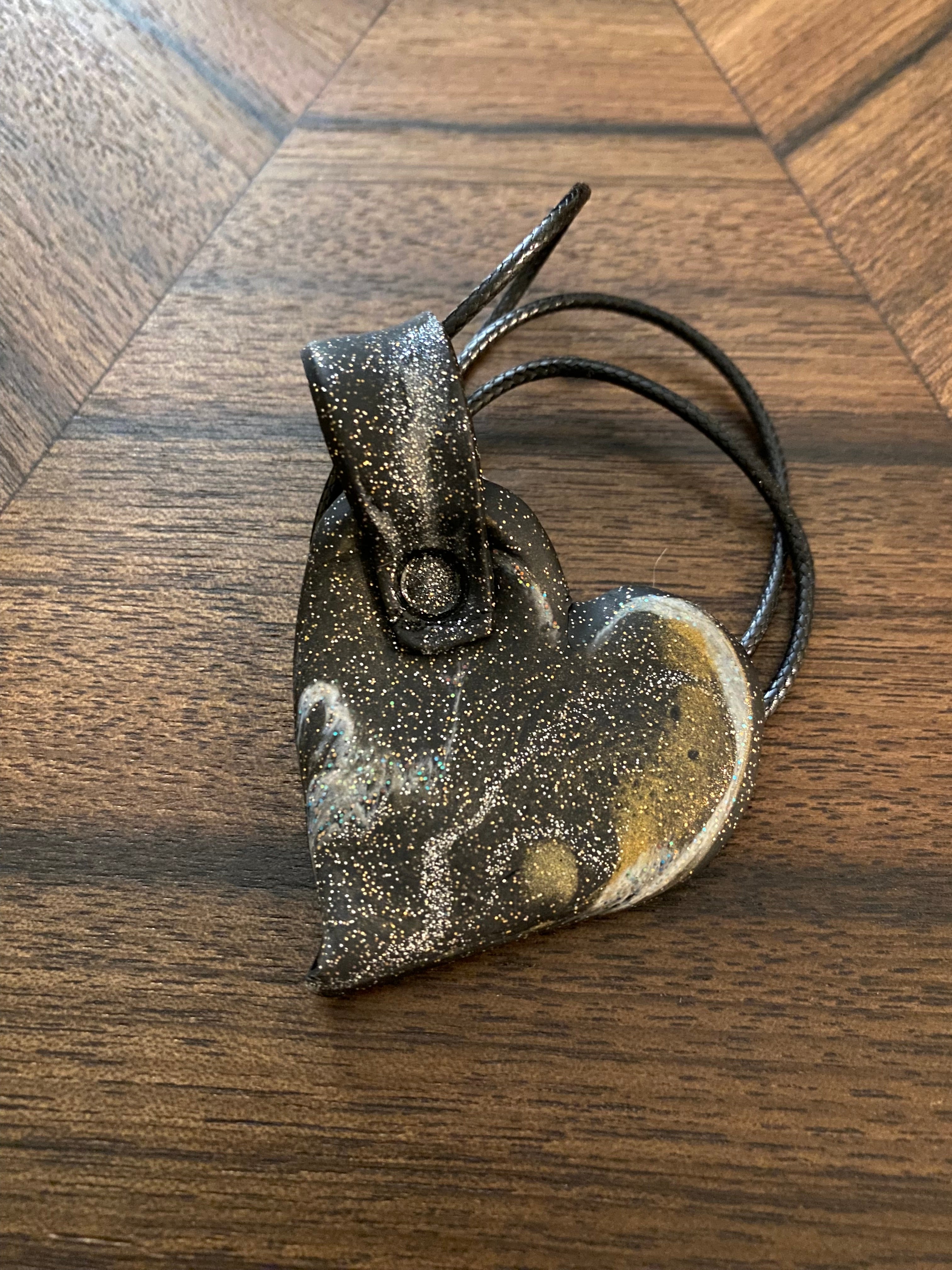 Galaxy Heart Polymer Clay Pendant- Handmade One of A Kind Pendant