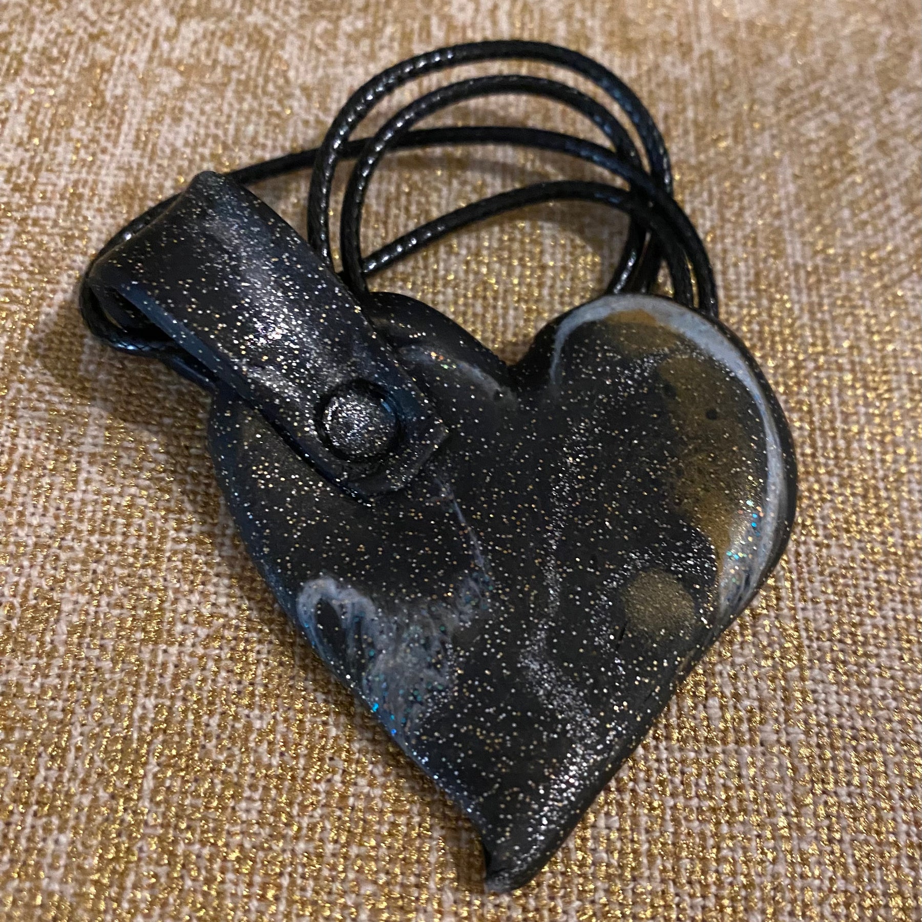 Galaxy Heart Polymer Clay Pendant- Handmade One of A Kind Pendant