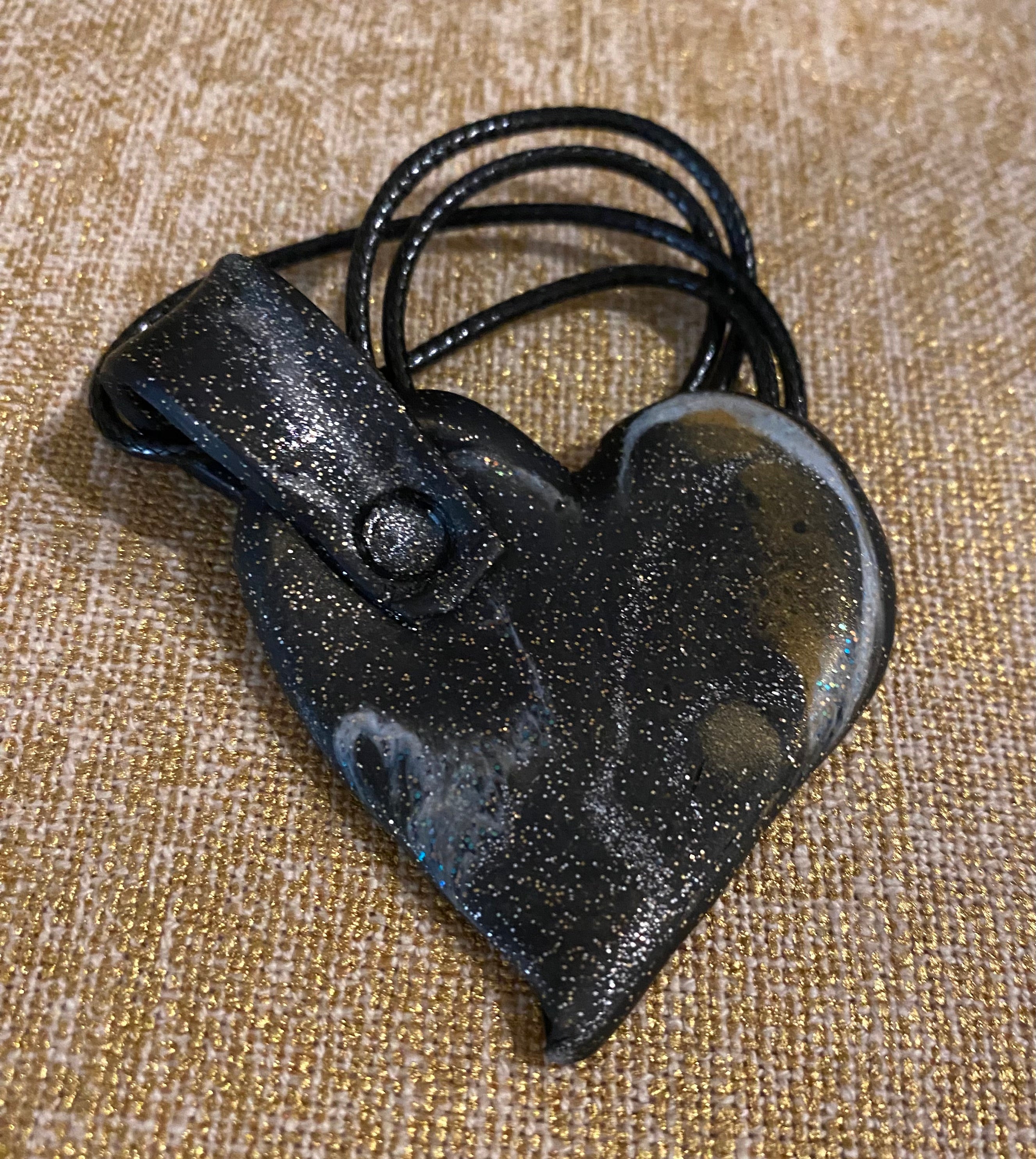 Galaxy Heart Polymer Clay Pendant- Handmade One of A Kind Pendant