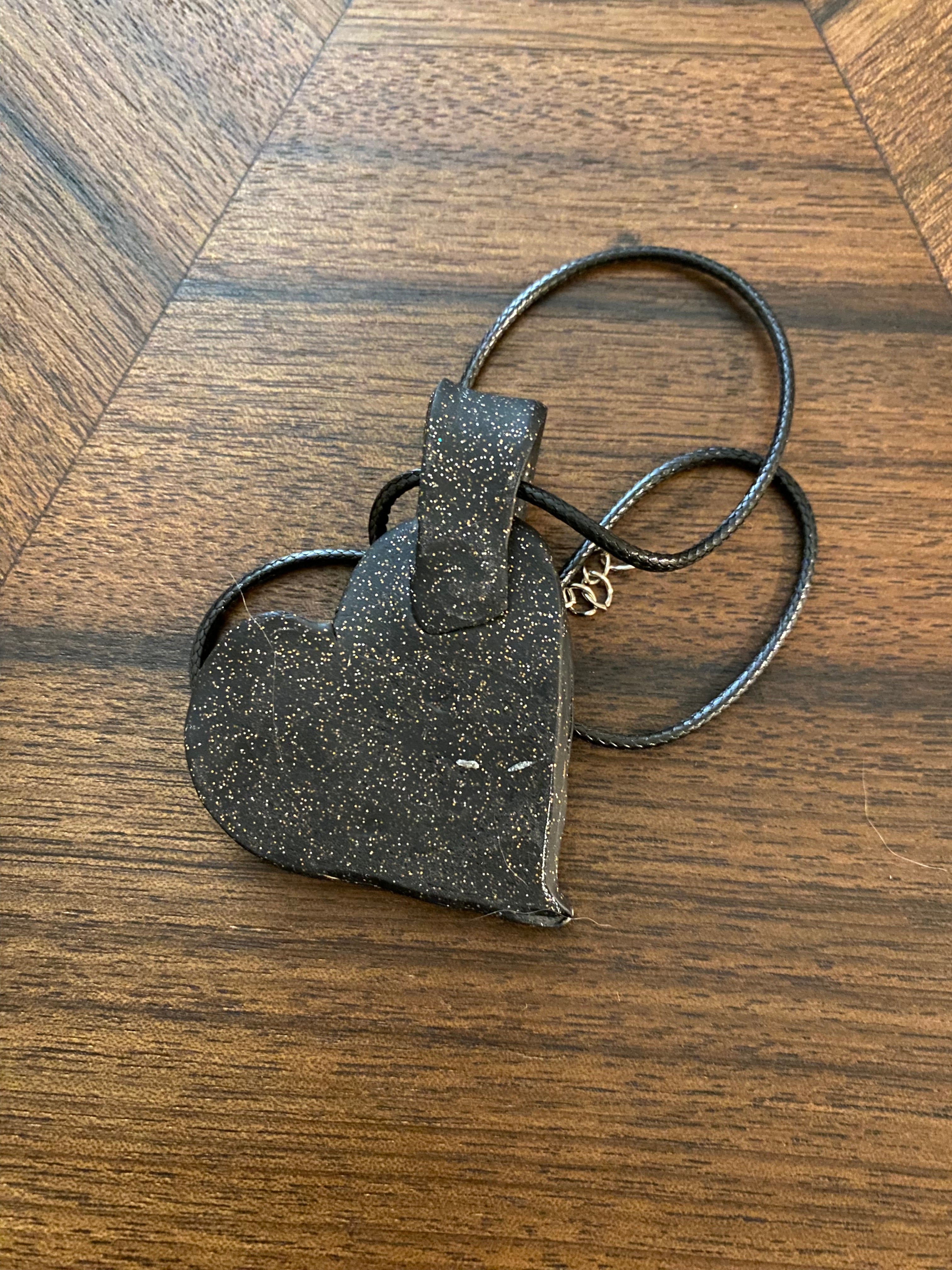 Galaxy Heart Polymer Clay Pendant- Handmade One of A Kind Pendant