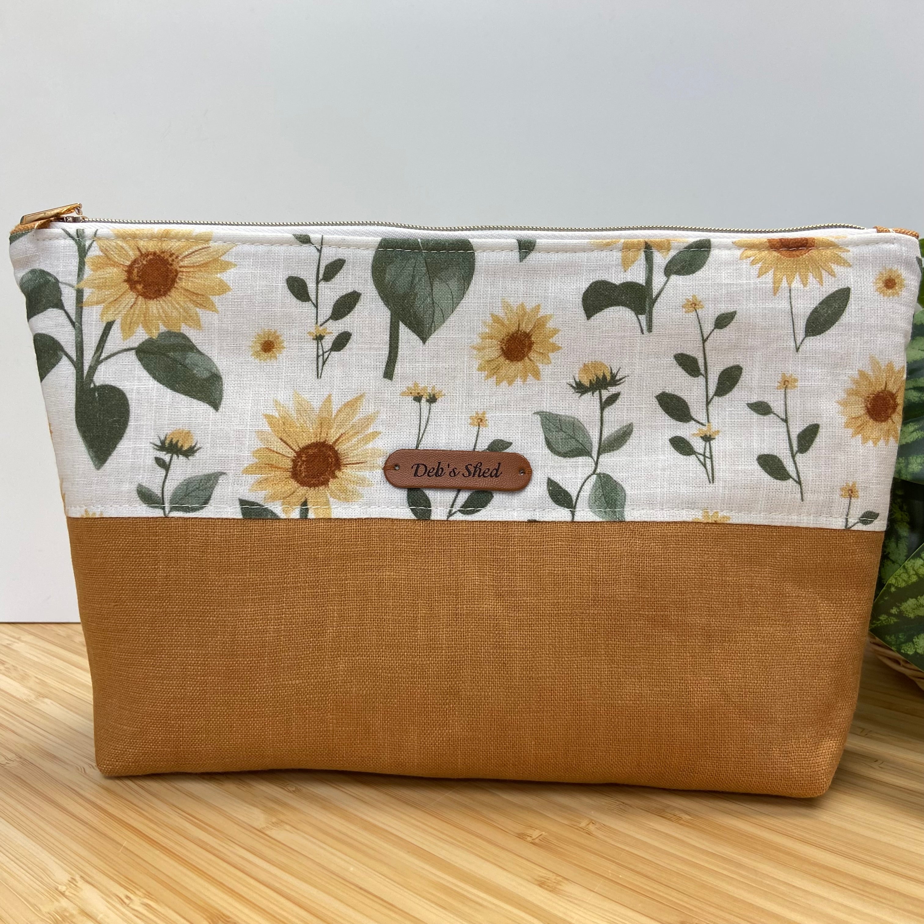 Zipper Pouch - Two-Tone - Sunflowers