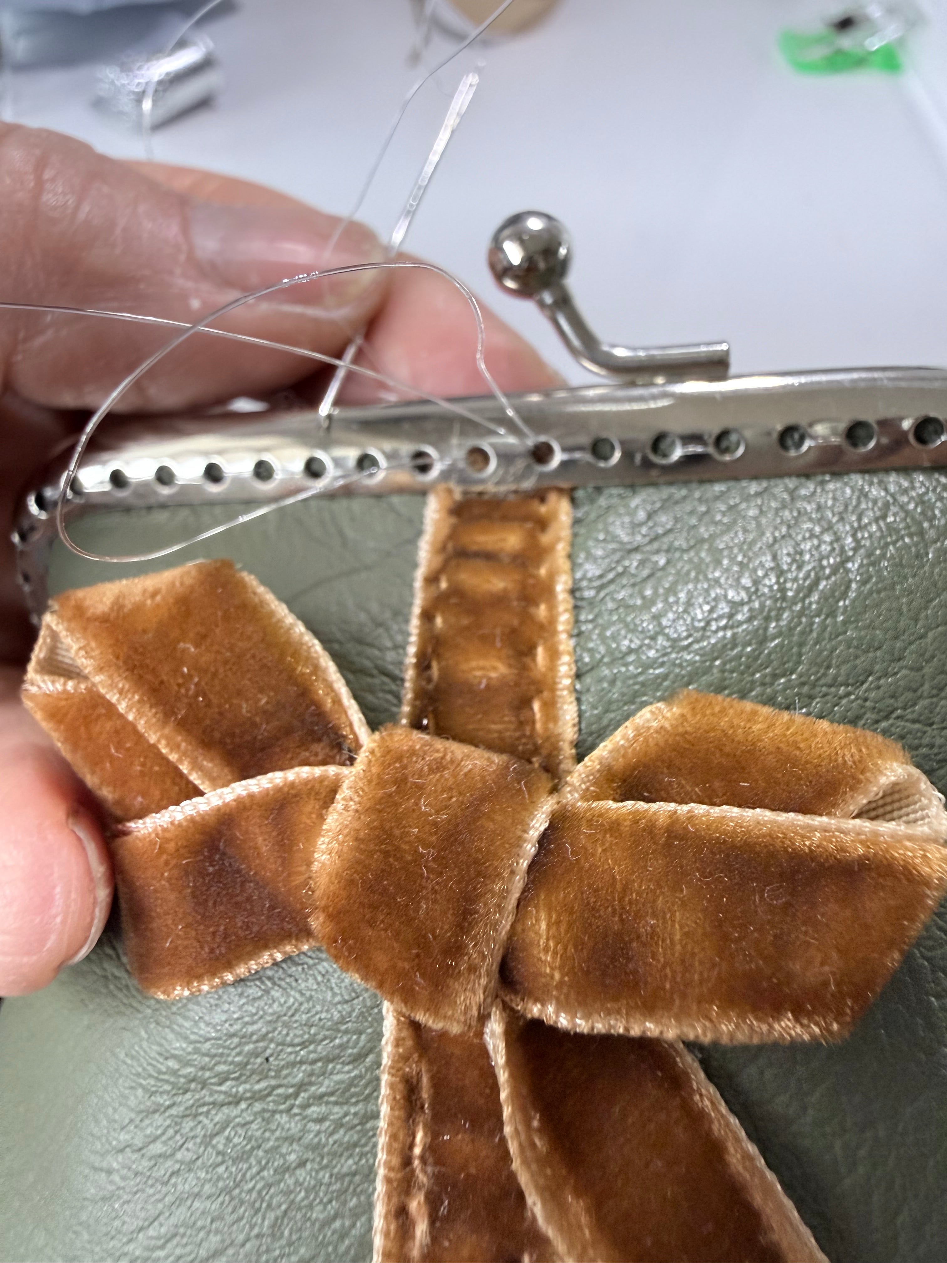 Coin purse with bow accent