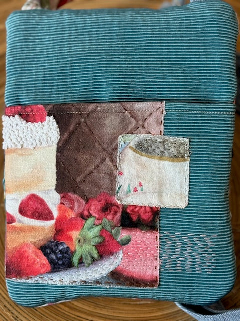 Crossbody Bag - Unique - Embroidered - Textile Art - Collage