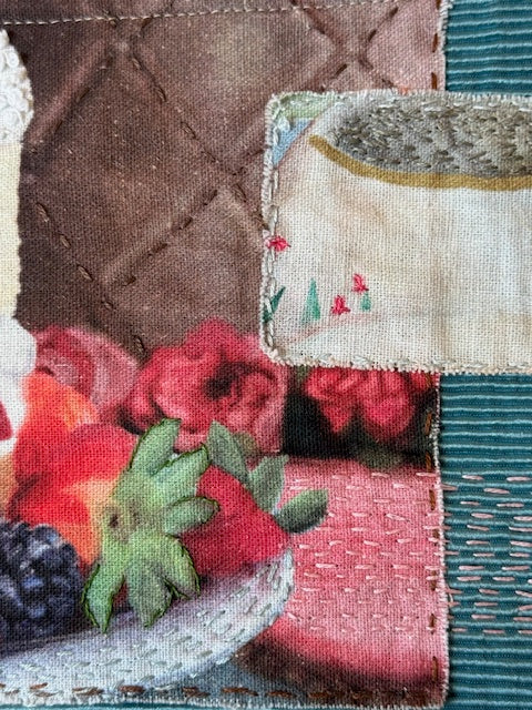 Crossbody Bag - Unique - Embroidered - Textile Art - Collage