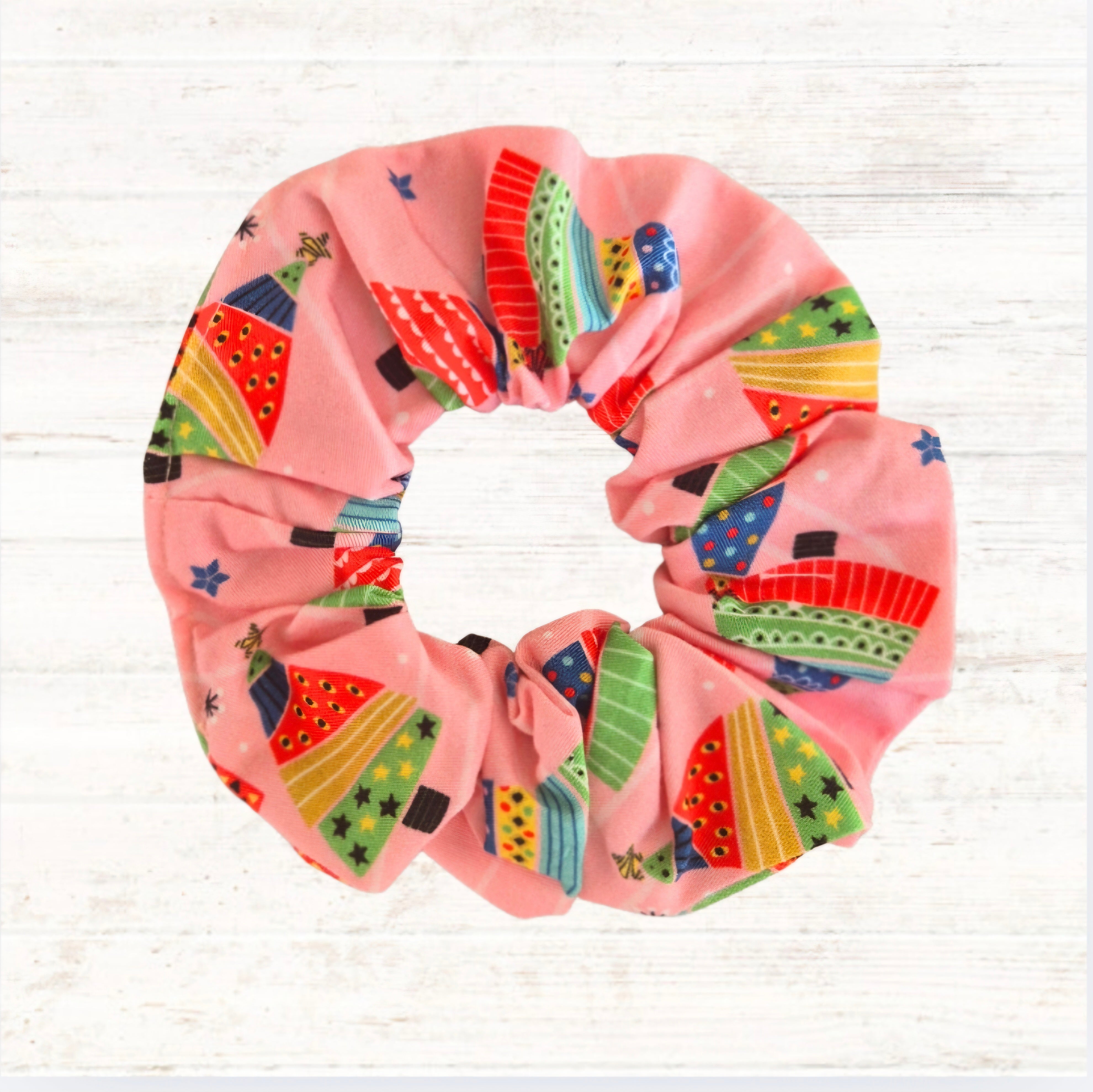 Peach Christmas Tree Scrunchie