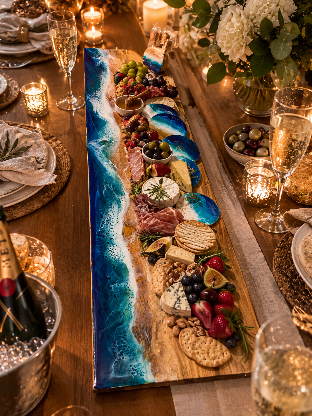 Serving board | grazing board | ocean | charcuterie board | home decor | Made to Order 3-4 Weeks