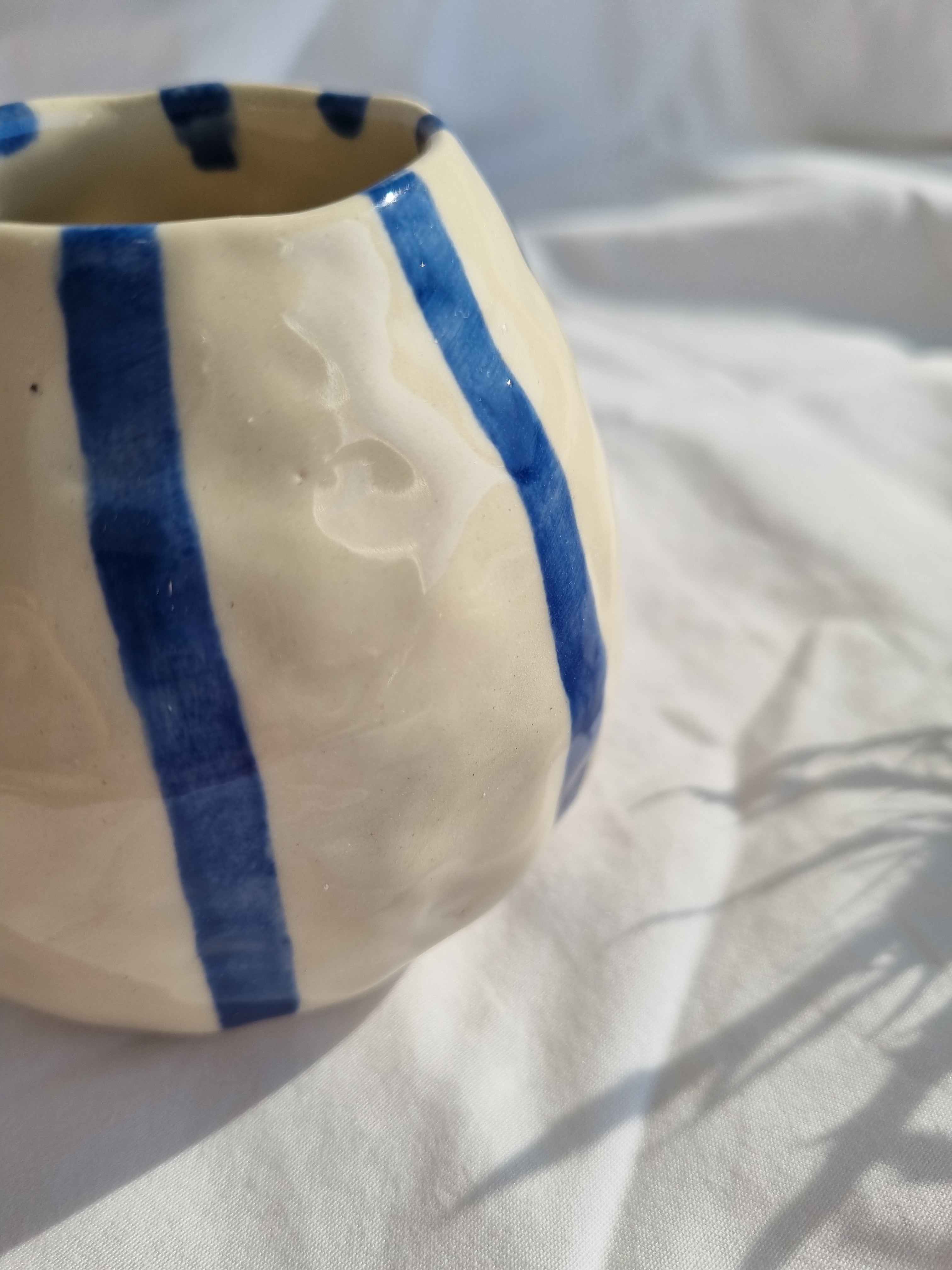 Large Coastal Stripe Bud Vase