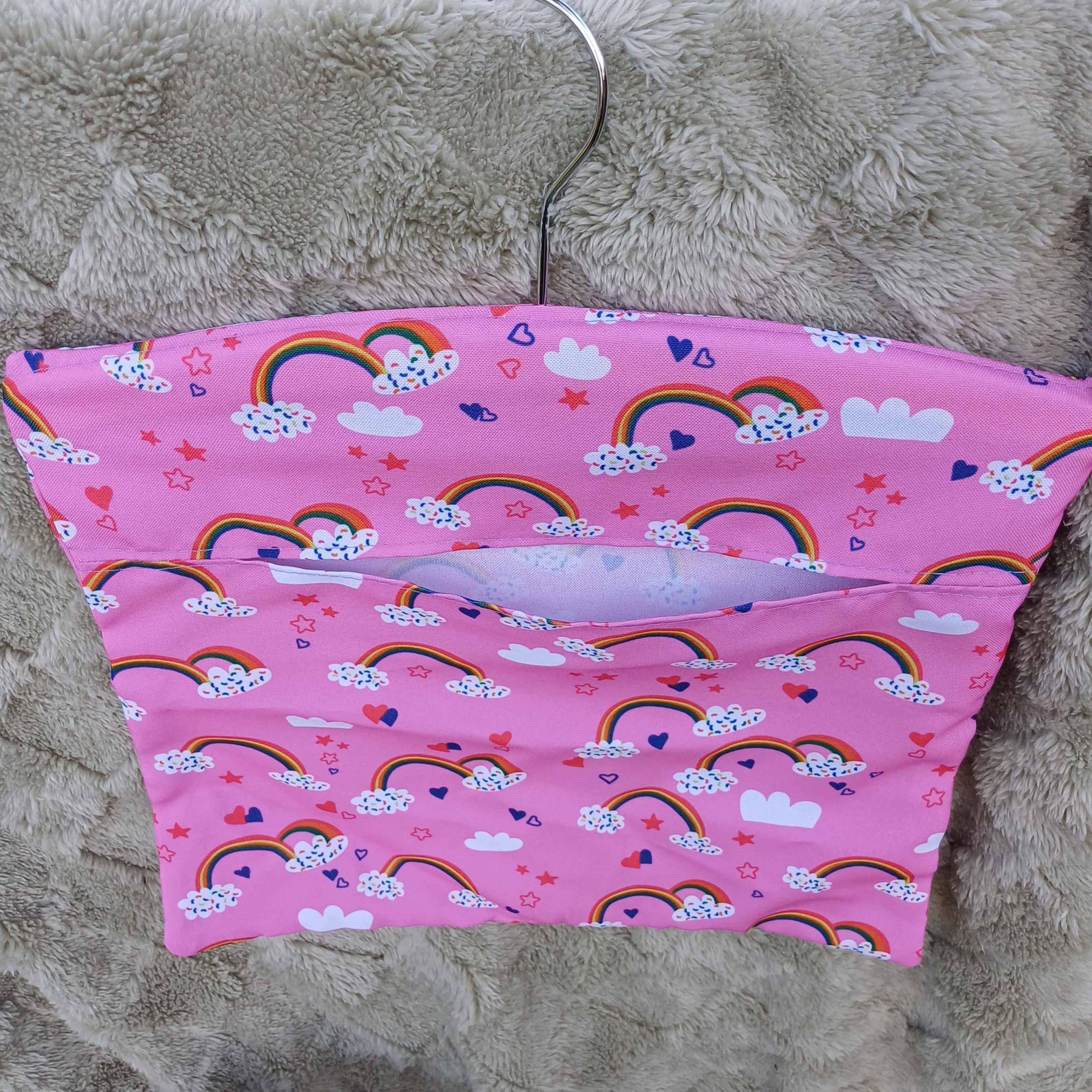 Peg Bag - Pink Rainbow Design