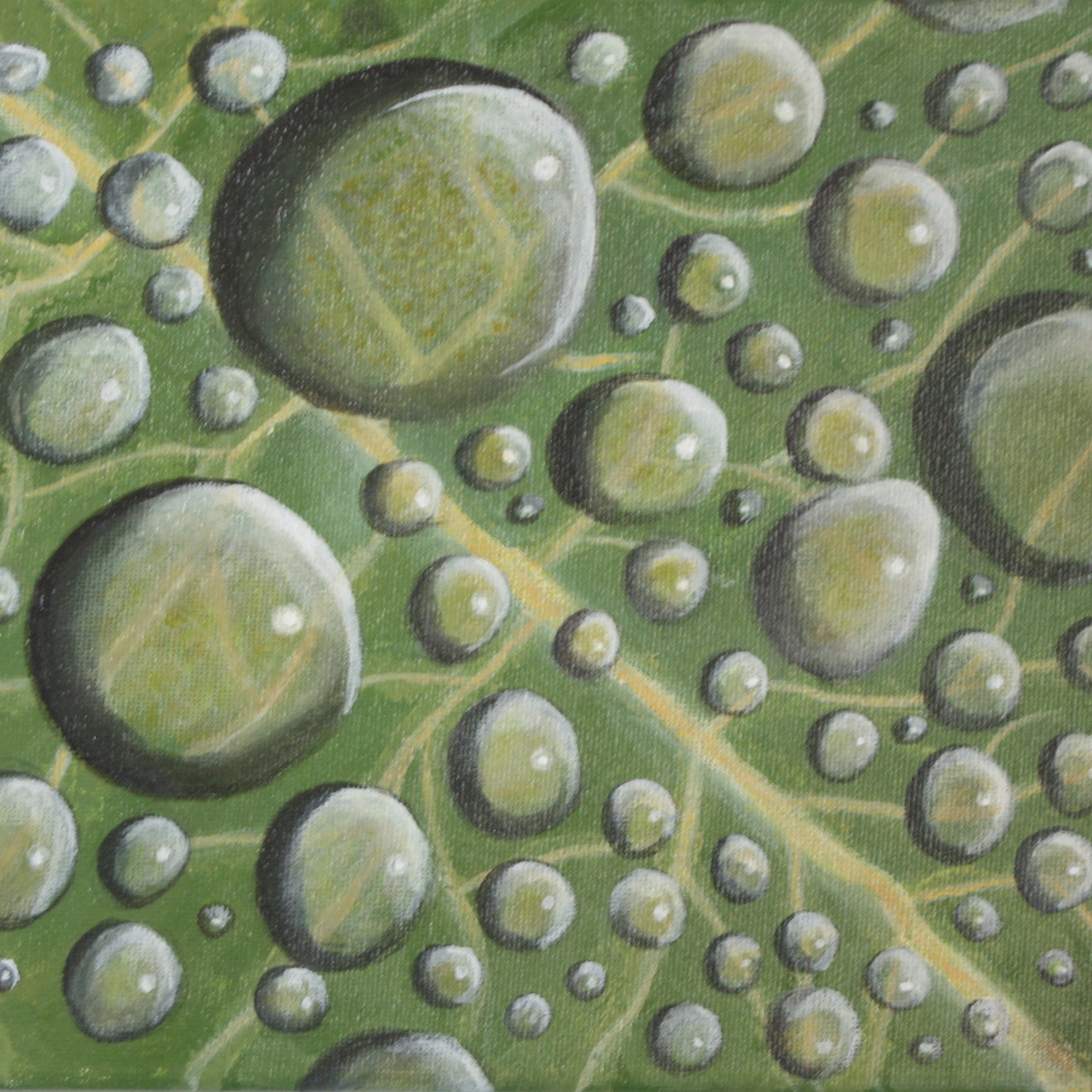 Leaf Land One - Original Acrylic Macro Leaf Painting