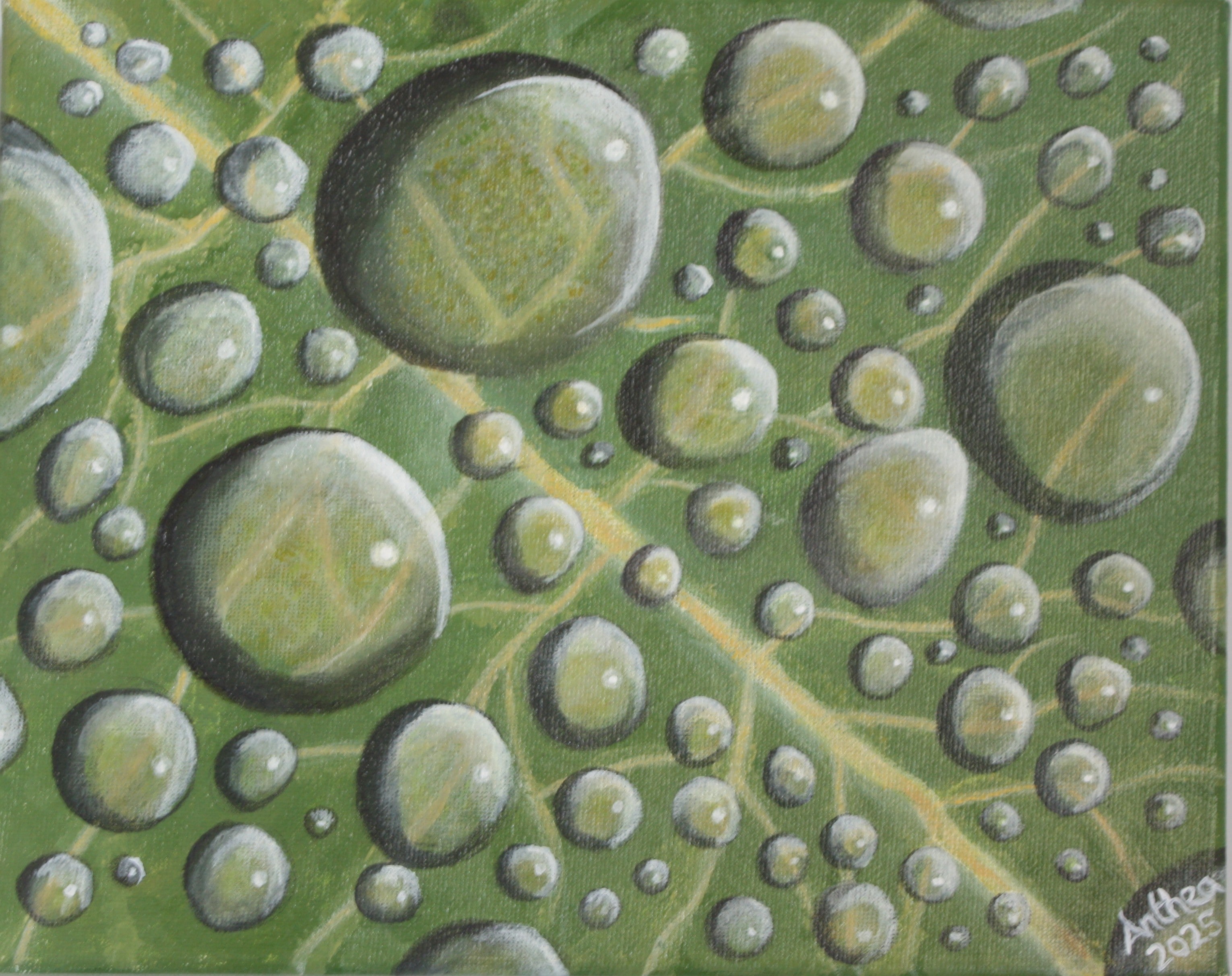Leaf Land One - Original Acrylic Macro Leaf Painting