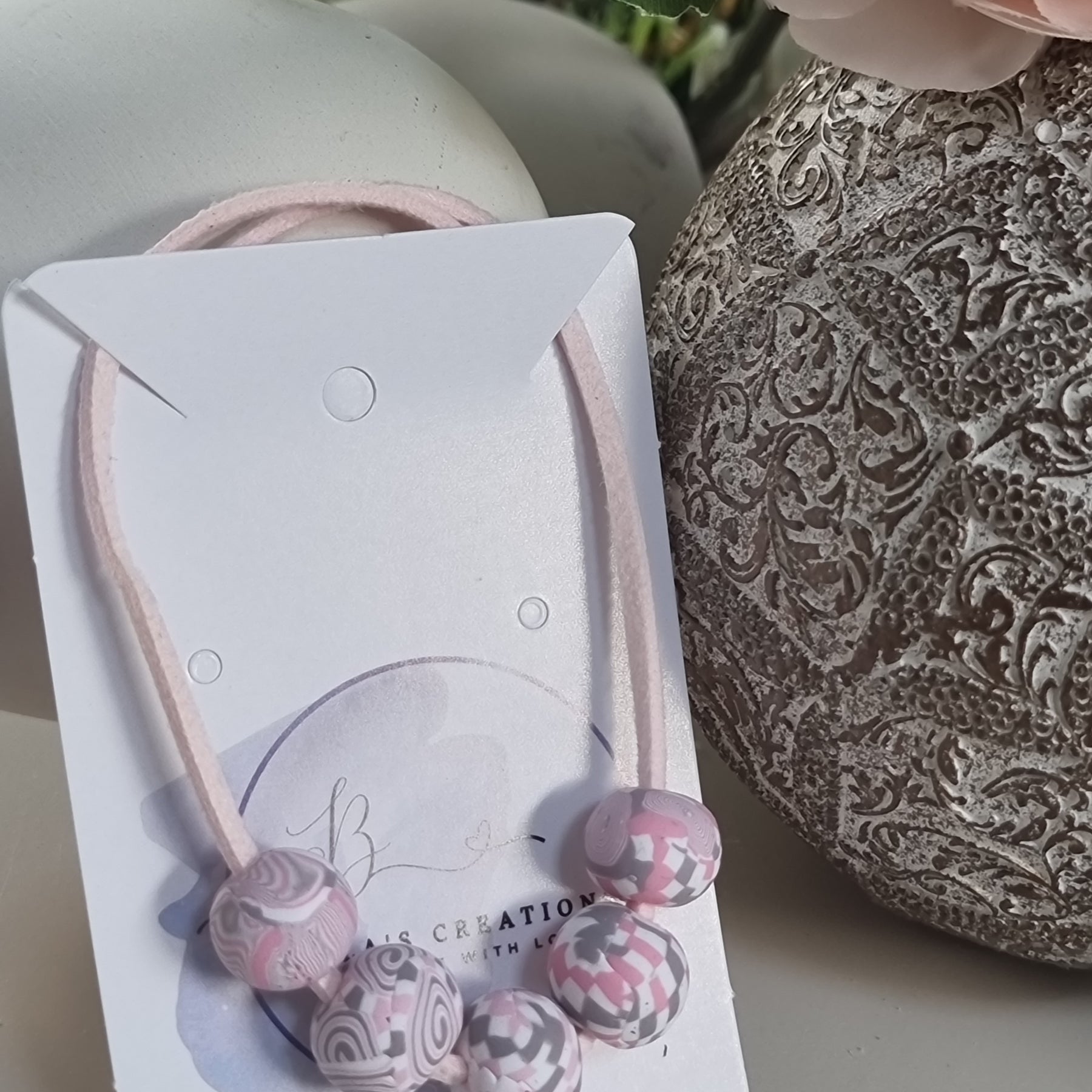 Blush Petal Waves Minimalist Necklace