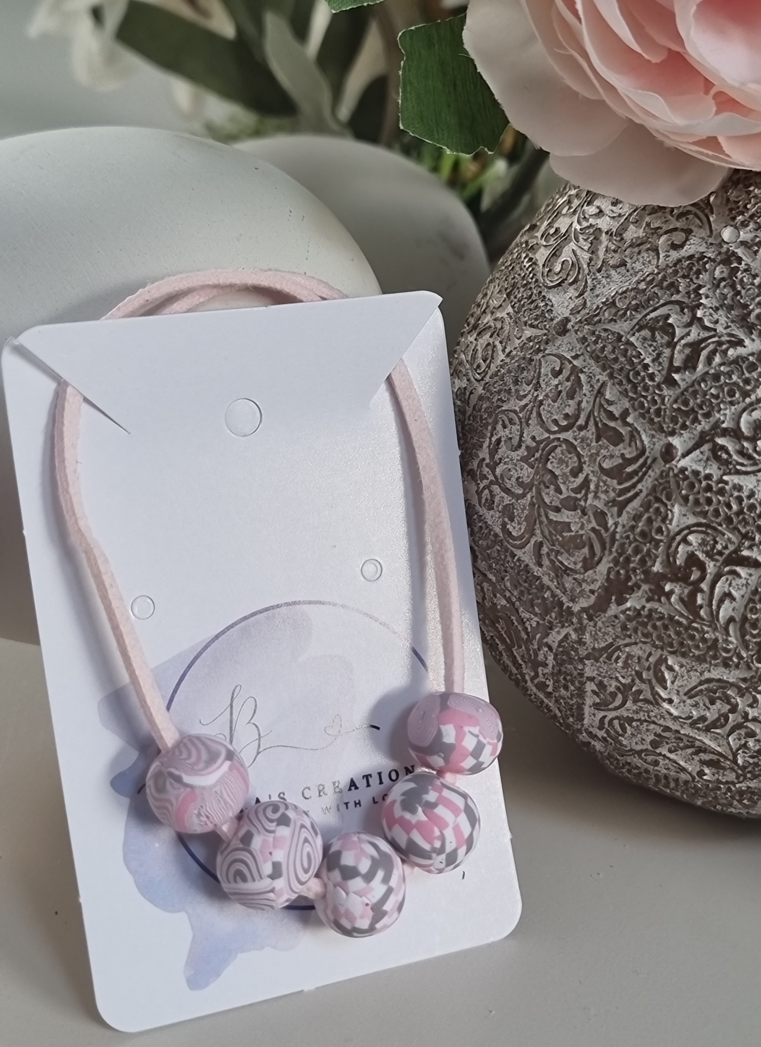 Blush Petal Waves Minimalist Necklace