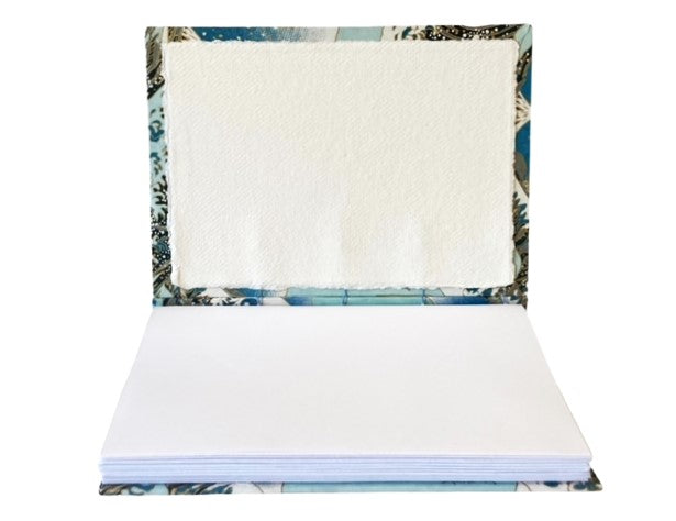 Handmade Hard Cover Journal, Japanese Wave Cover