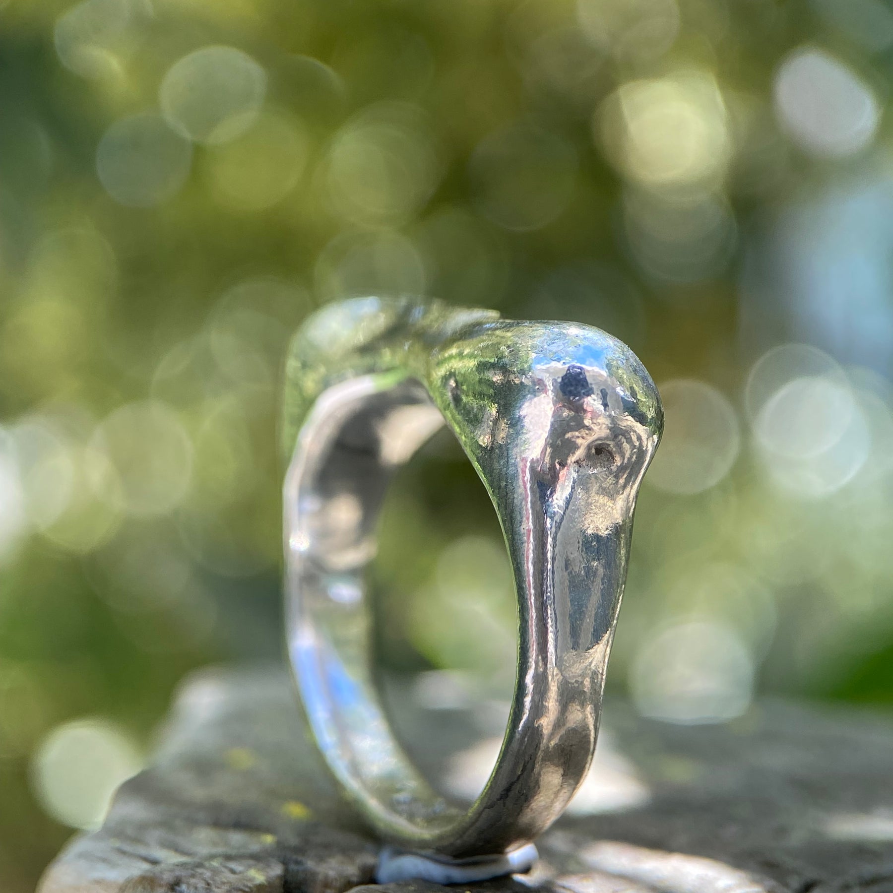 Flow — Wax Carved Sterling Silver Statement Ring | Size P½