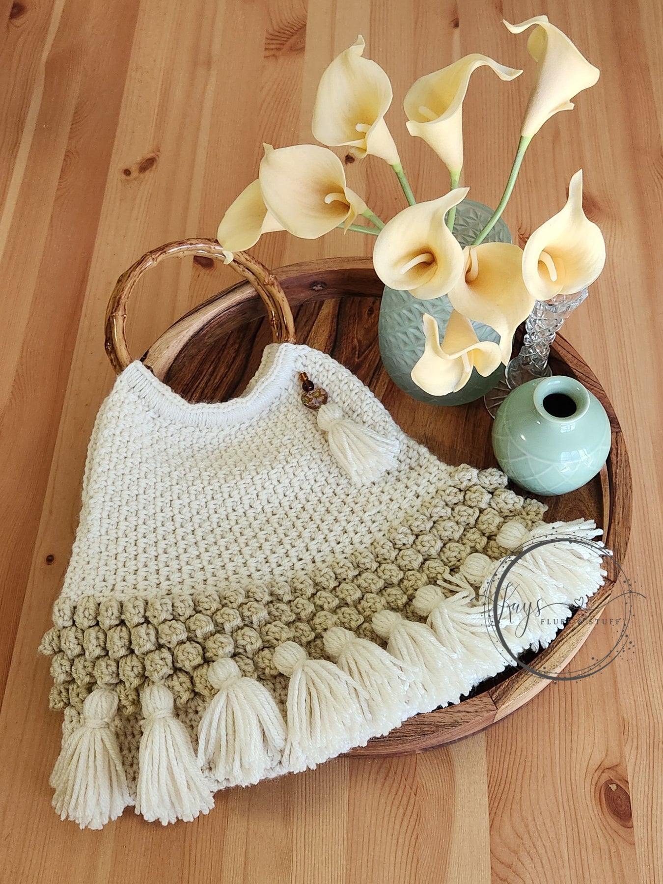 Crochet Boho Bags with Bamboo-Style Handles