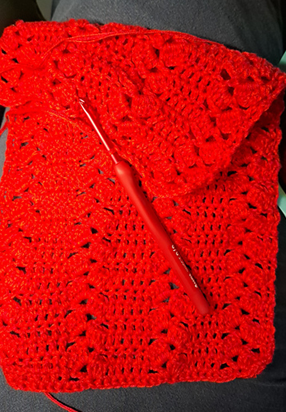 Rustic Red Lace Scarf