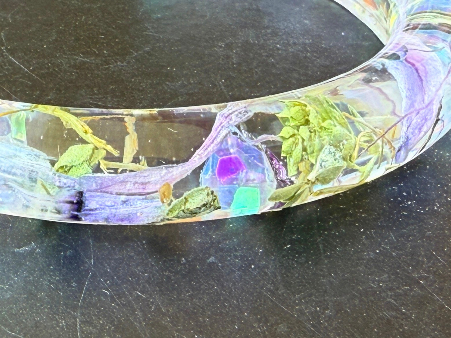 Pressed Flower Resin Bangle: With Real Flowers